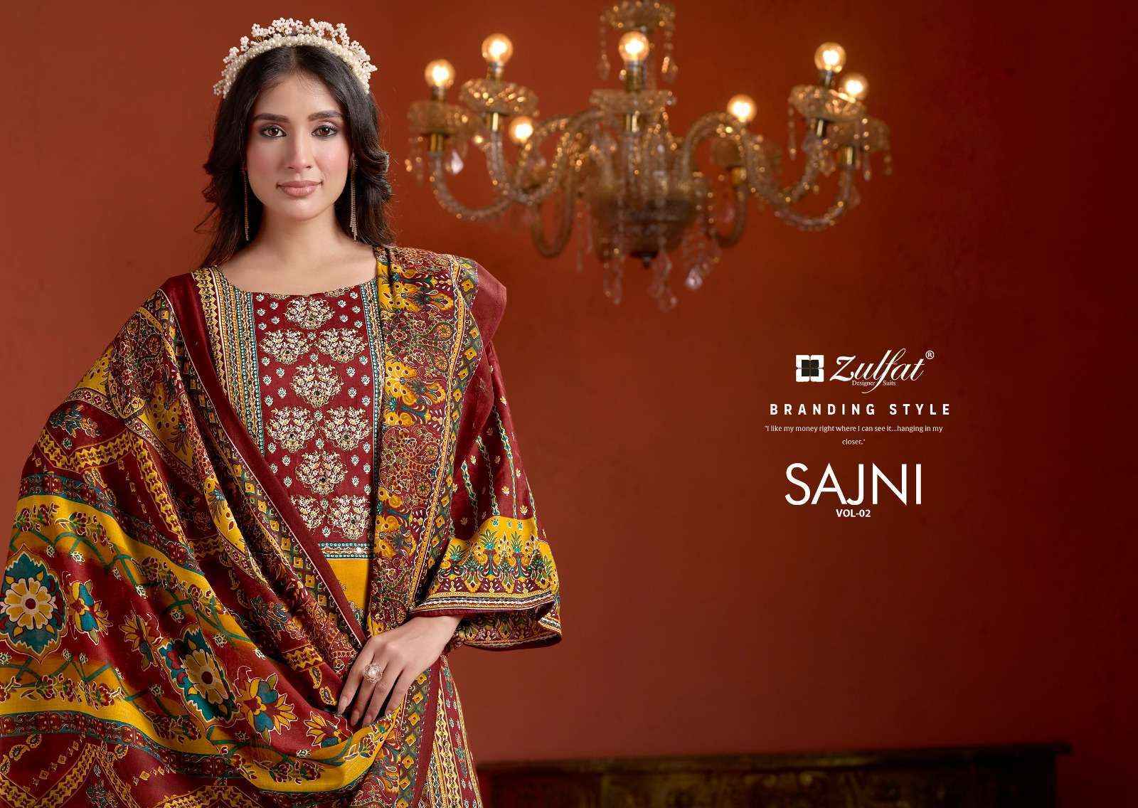 Zulfat Designer Sajni Vol 2 Jam Cotton salwar kameez wholesale price ( 6 pcs catalog )