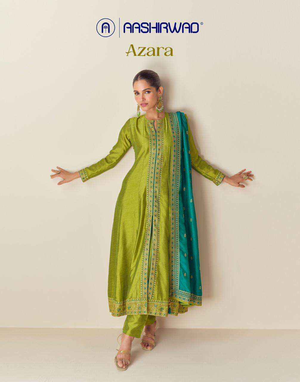 AASHIRWAD CREATION AZARA SILK DESIGNER READY MADE PARTY WEAR SUIT