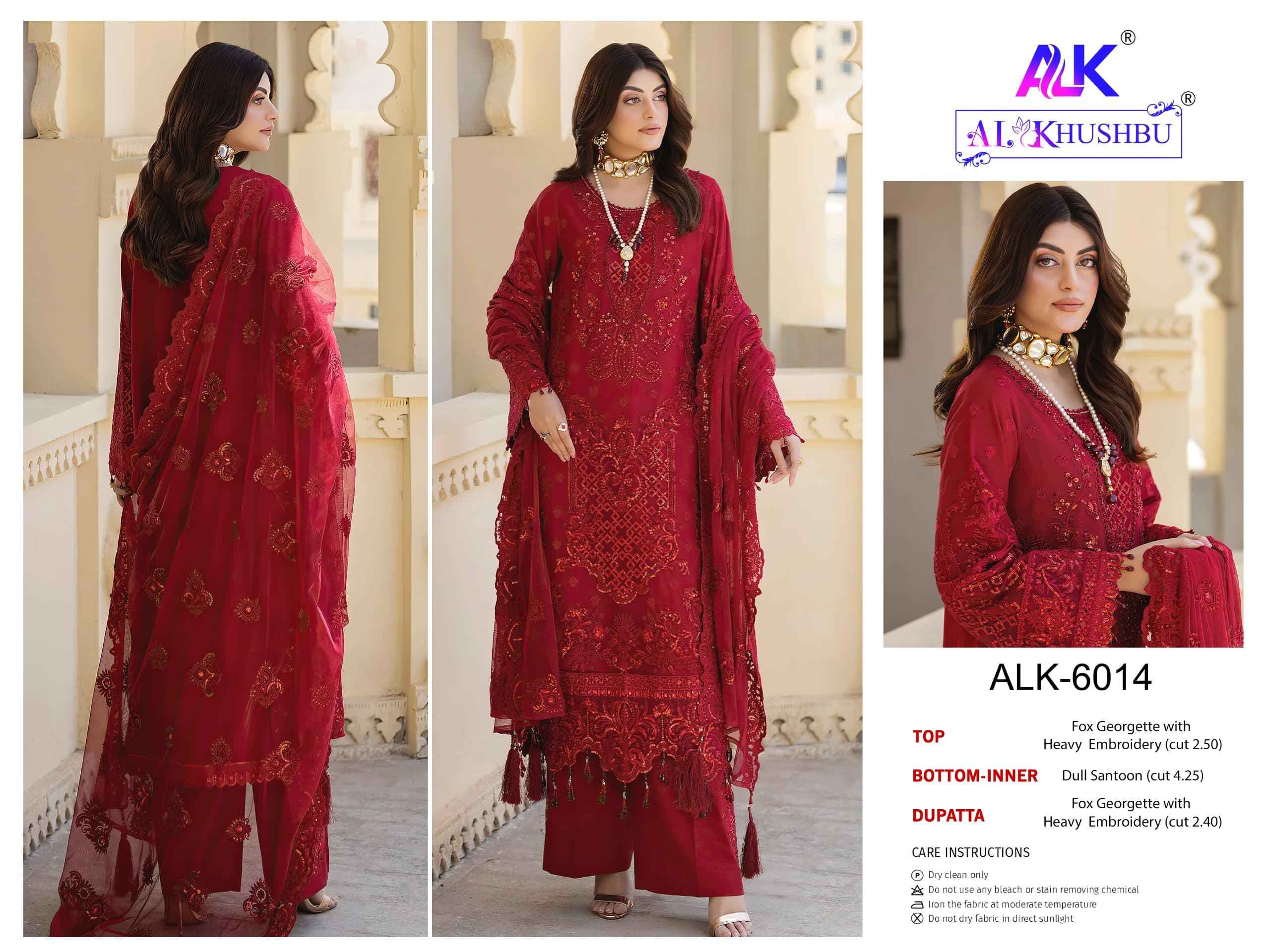 Al Khushbu Afifa Vol 4 Wholesale Georgette Pakistani Dress Material ( 3 pcs catalog )