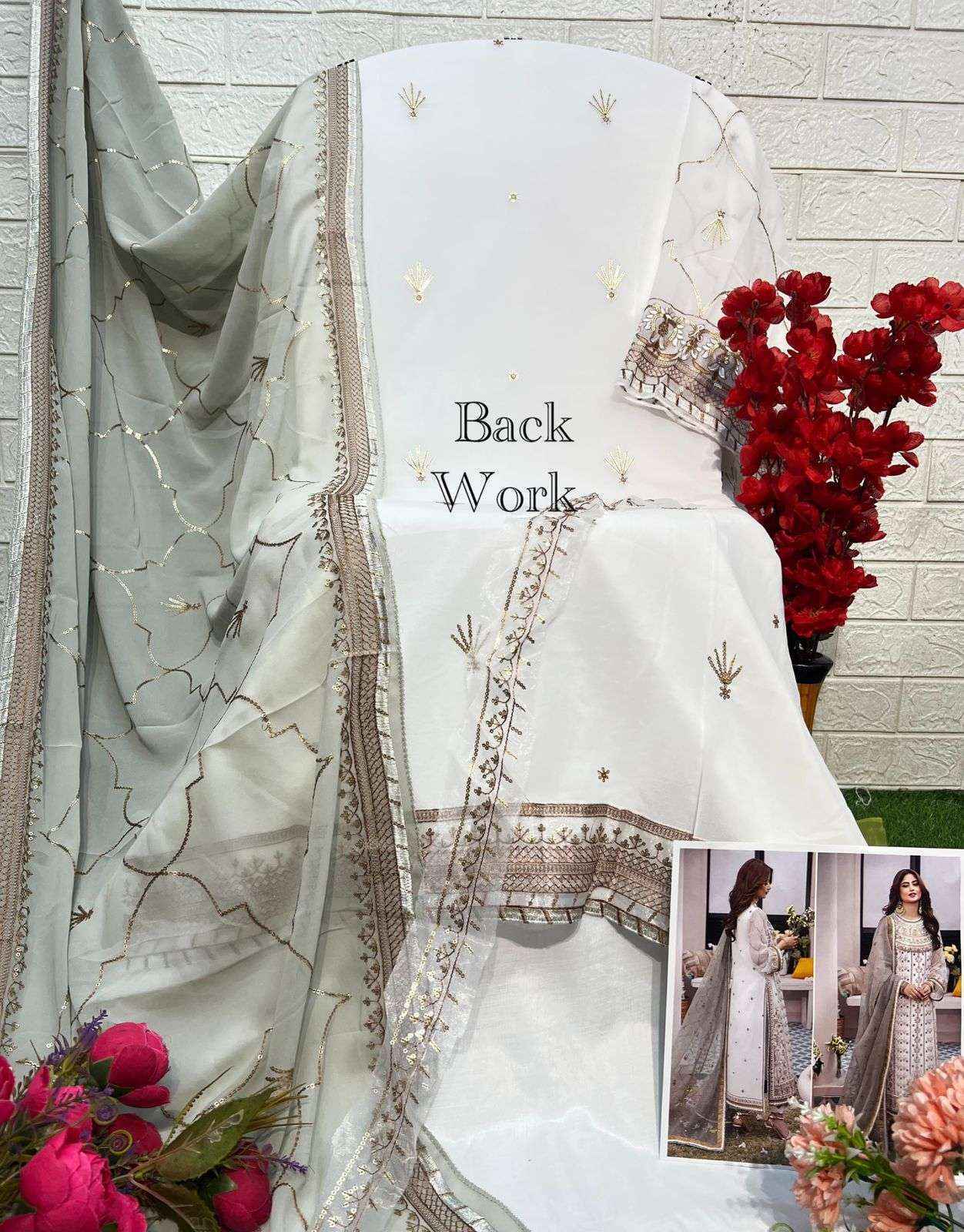 Al Khushbu Agha Noor 2 Wholesale Georgette Dress Madterial  ( 3 pcs Catalogue )
