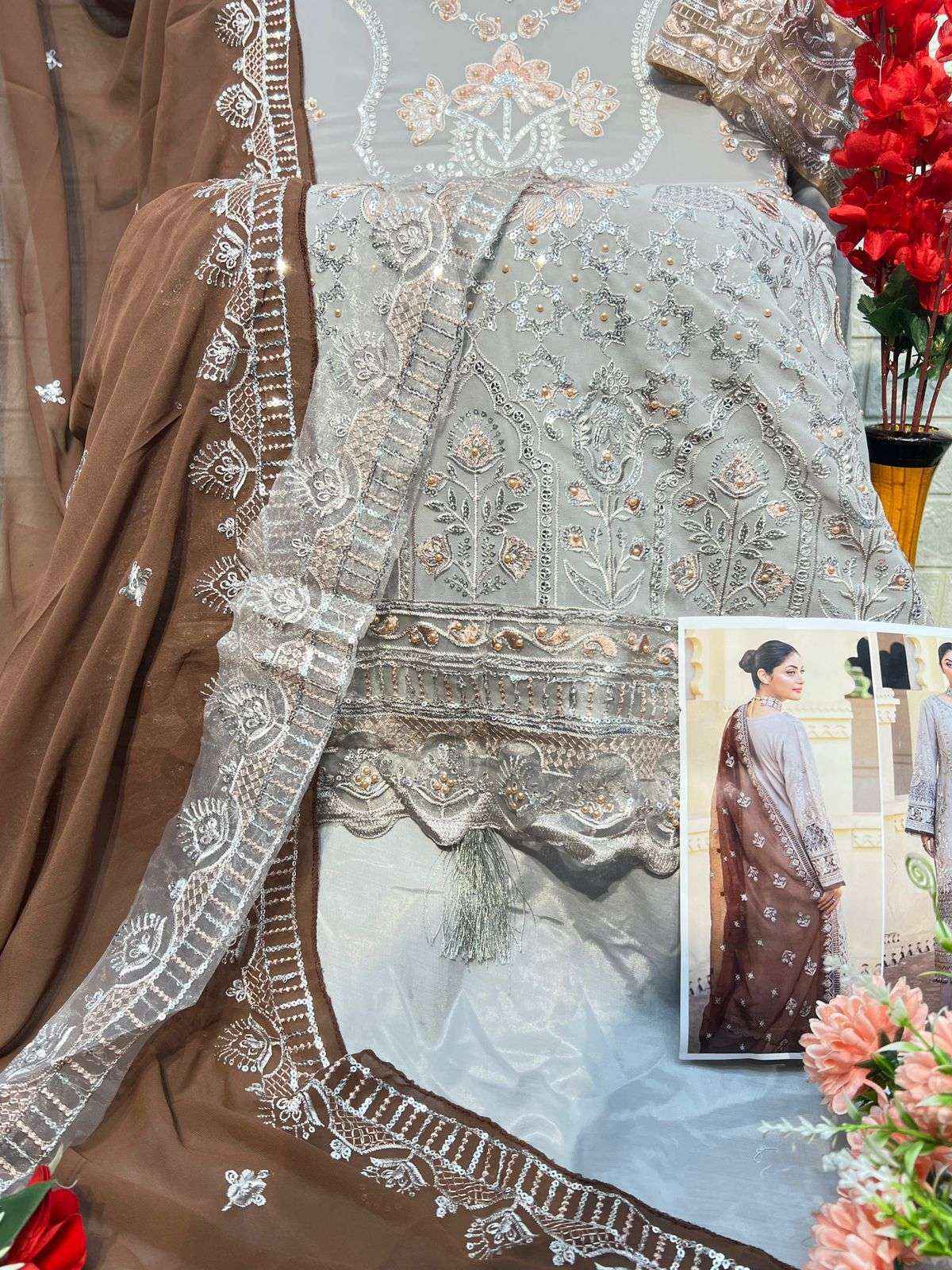Al Khushbu Agha Noor 2 Wholesale Georgette Dress Madterial  ( 3 pcs Catalogue )