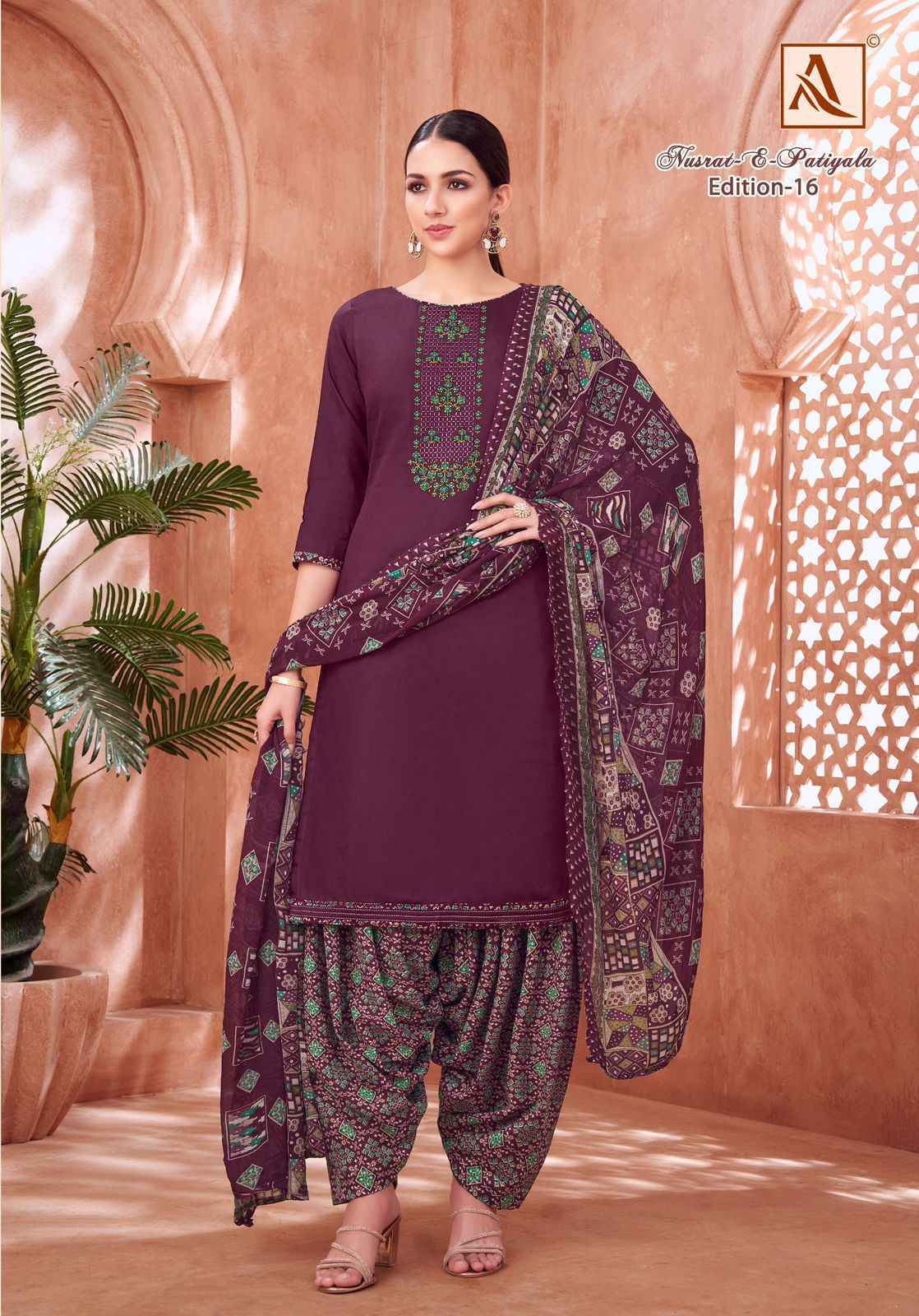 Alok Nusrat E Patiyala Edition 16 Zam Salwar Kameez Wholesale Price ( 8 Pcs Catalog )