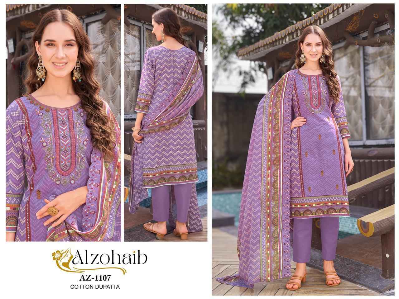 Alzohaib AZ Cotton Salwar Kameez Wholesale Price ( 6 Pcs Catalog )