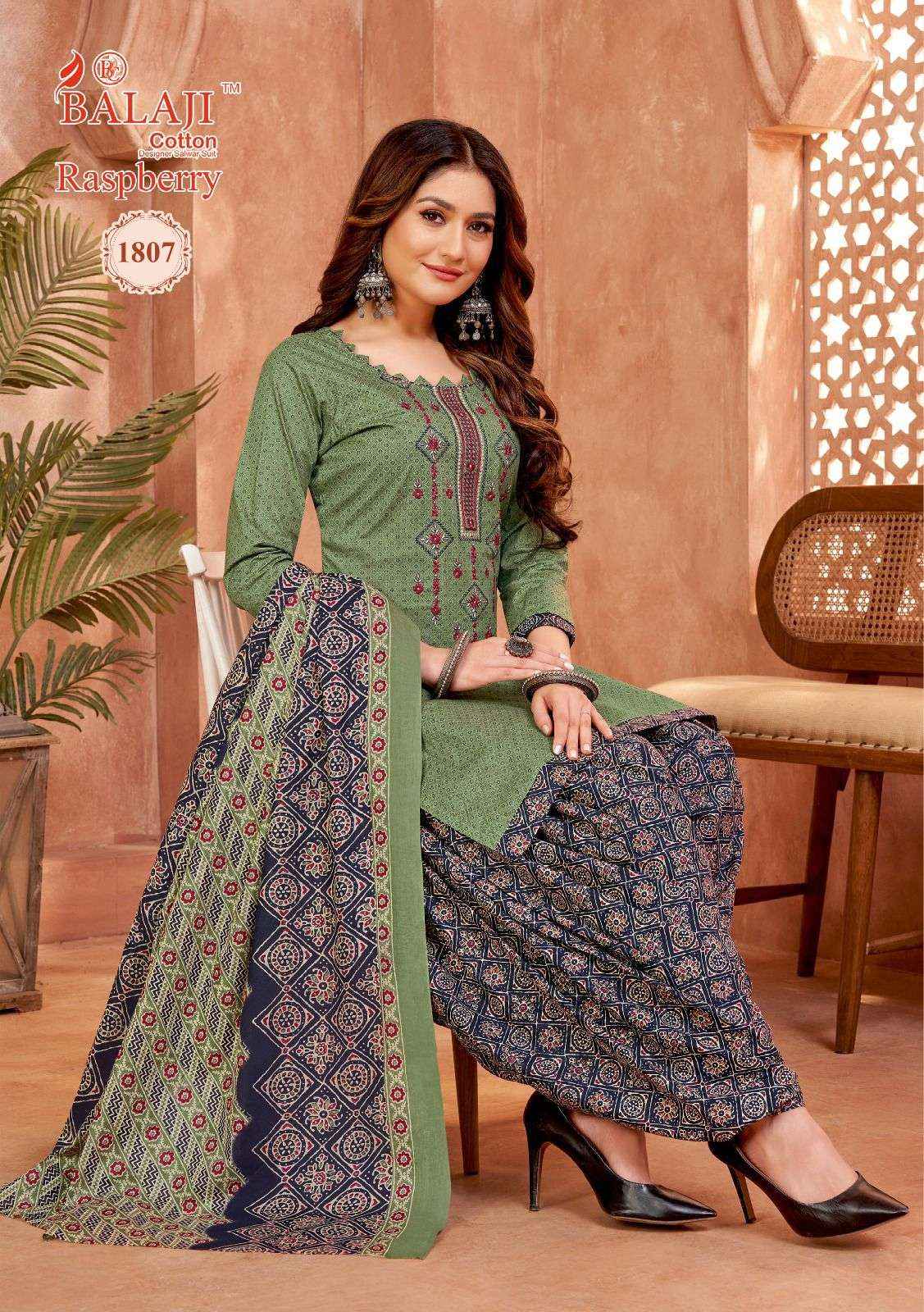 BALAJI COTTON RASPBERRY VOL 18 WHOILESALE PRICE PURE COTTON DRESS MATERIAL ( 12 PCS CATALOG )