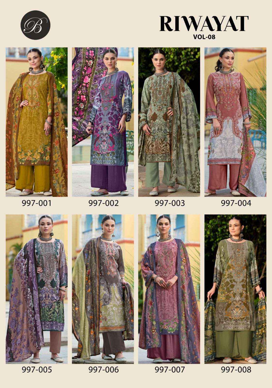 BELLIZA RIWAYAT VOL 8 RAYON SALWAR KAMEEZ ( 8 PCS CATALOG )