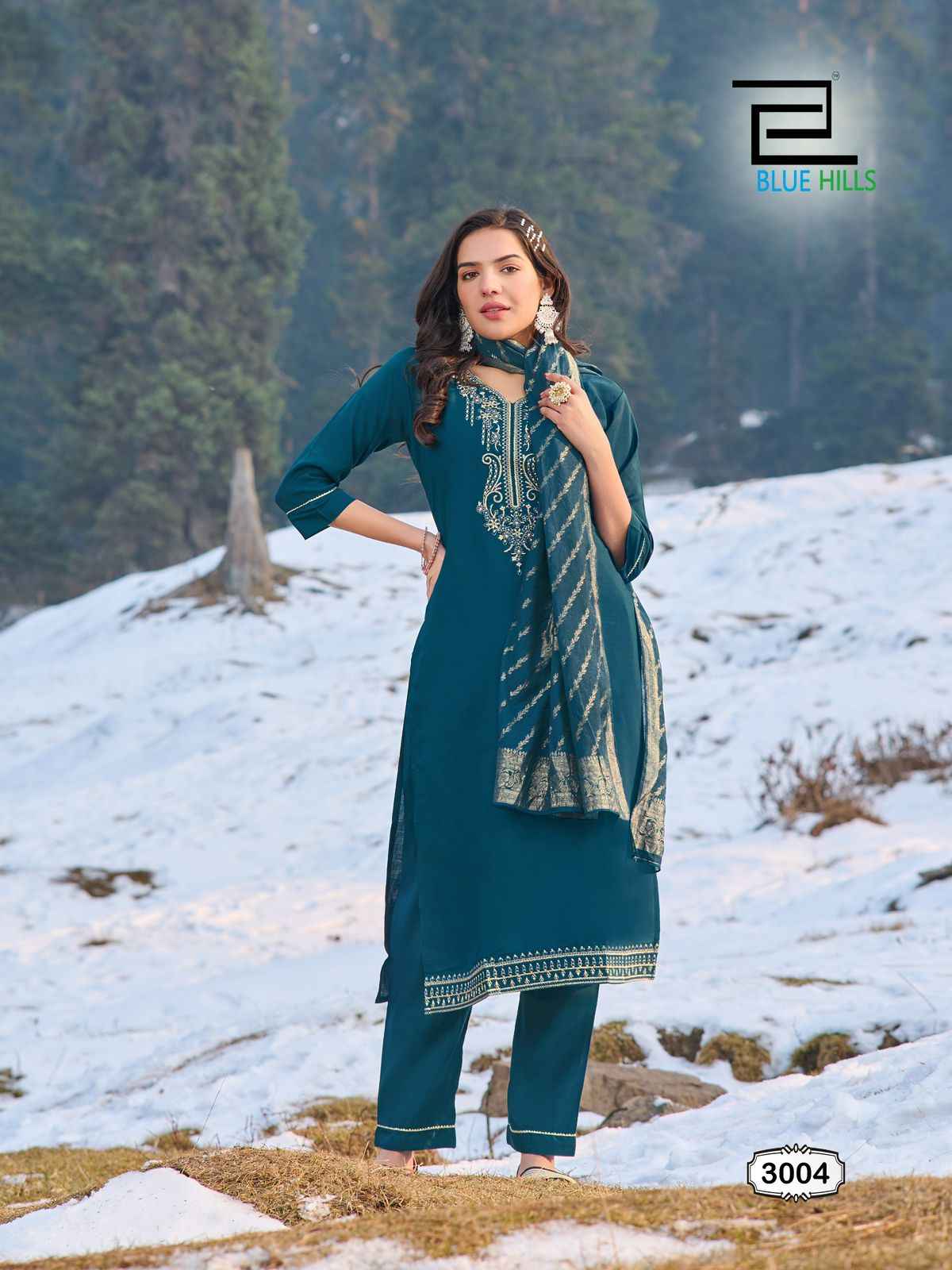 Blue Hills Jhanvi Vol 3 Roman Silk Designer Readymade Suits ( 6 Pcs Catalogue )