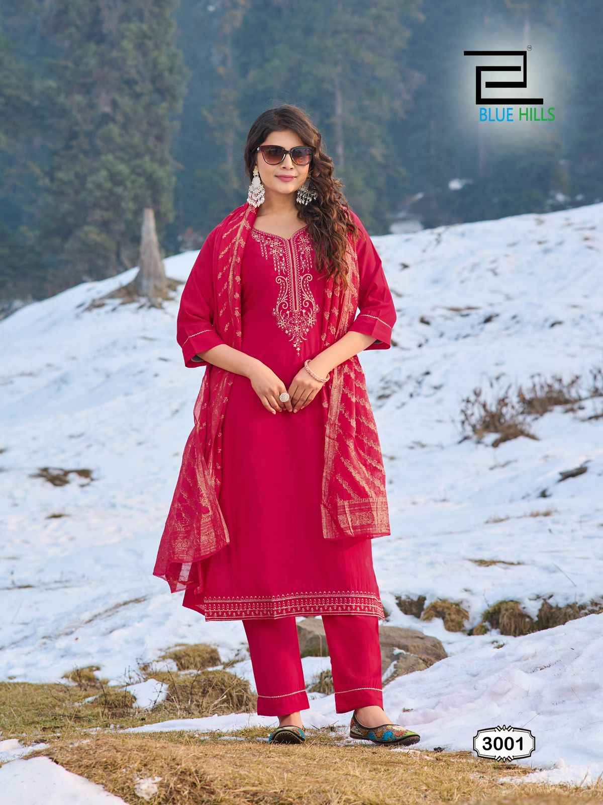 Blue Hills Jhanvi Vol 3 Roman Silk Designer Readymade Suits ( 6 Pcs Catalogue )