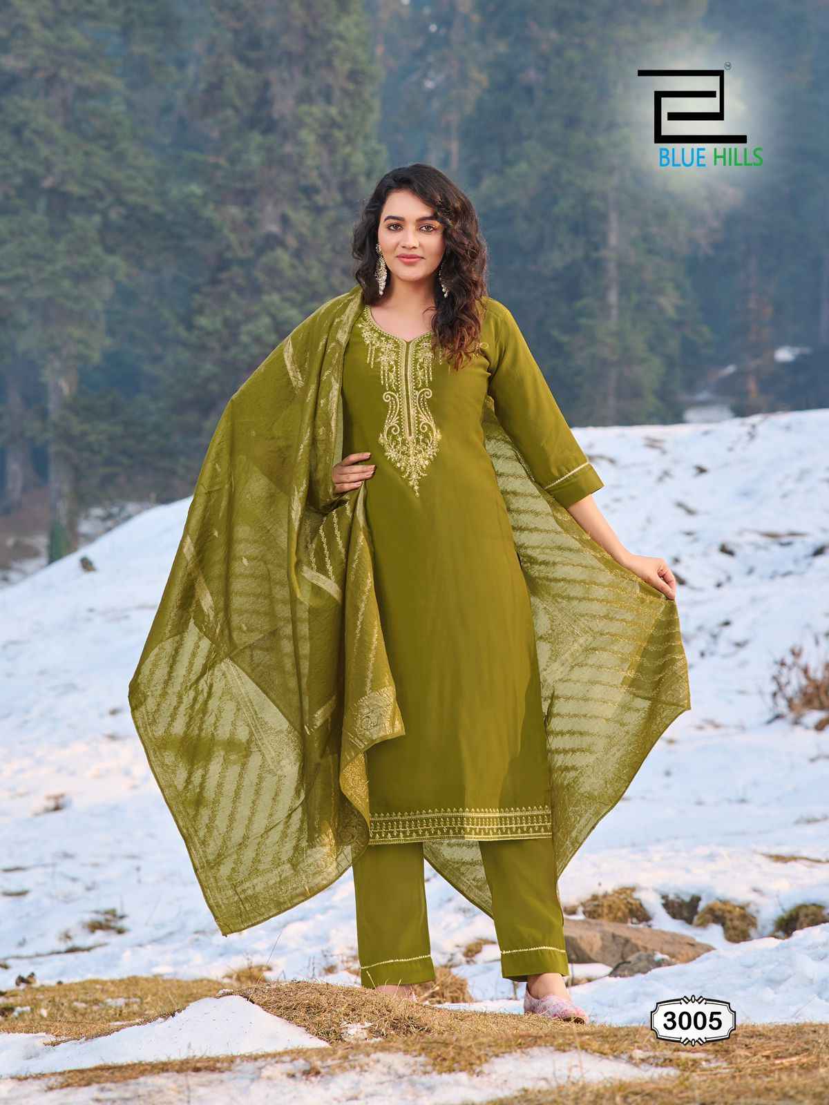 Blue Hills Jhanvi Vol 3 Roman Silk Designer Readymade Suits ( 6 Pcs Catalogue )