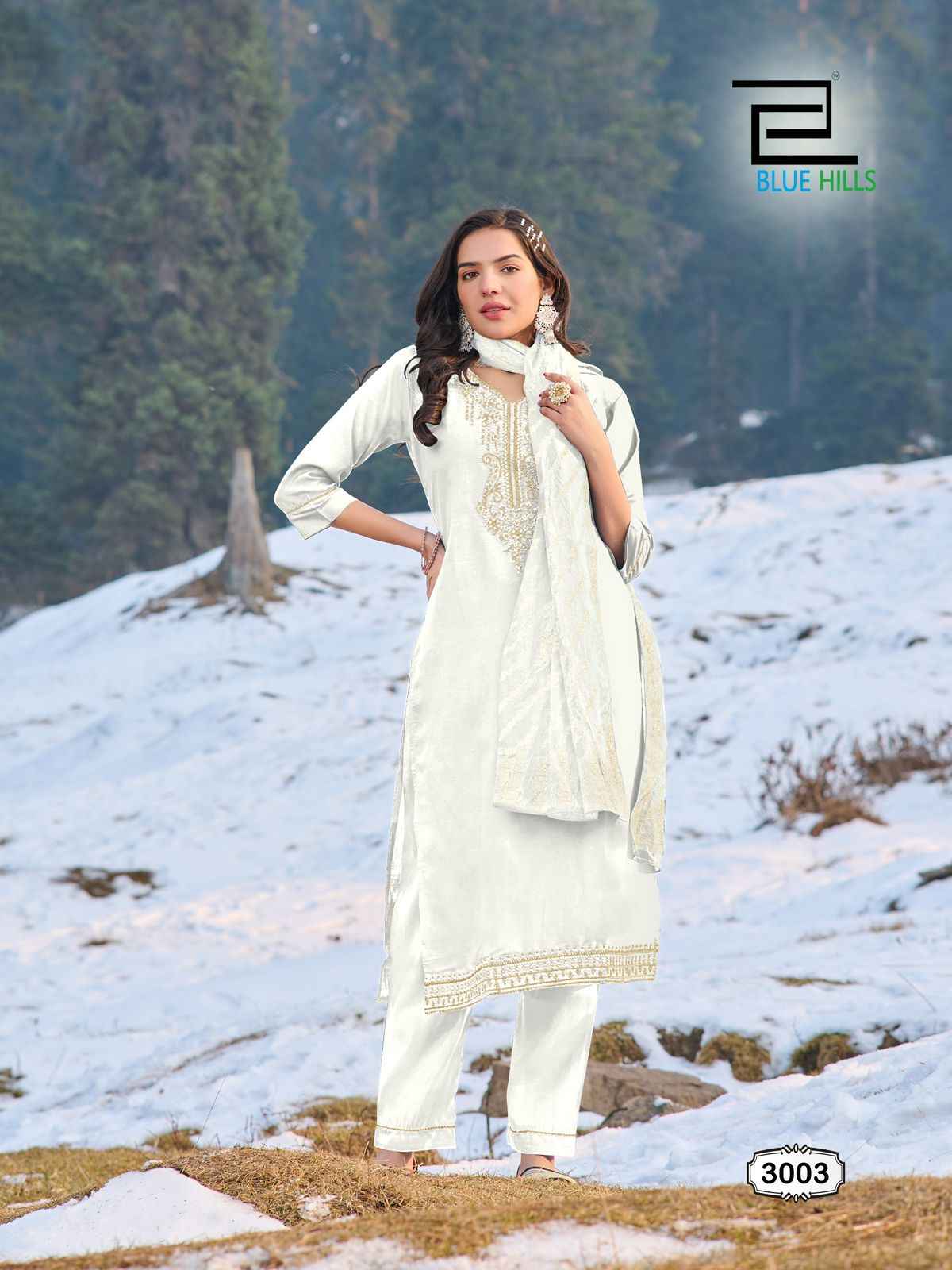Blue Hills Jhanvi Vol 3 Roman Silk Designer Readymade Suits ( 6 Pcs Catalogue )