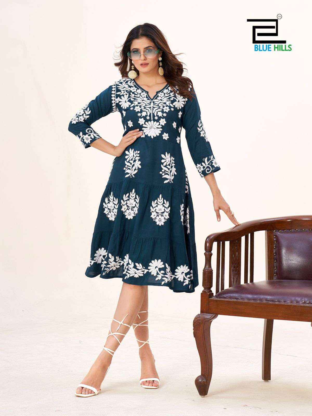 BLUE HILLS KIARA VOL 3 LIMITED EDITION FANCY CAUSAL WEAR TUNIC WHOLESALE PRICE ( 4 PCS CATALOG )