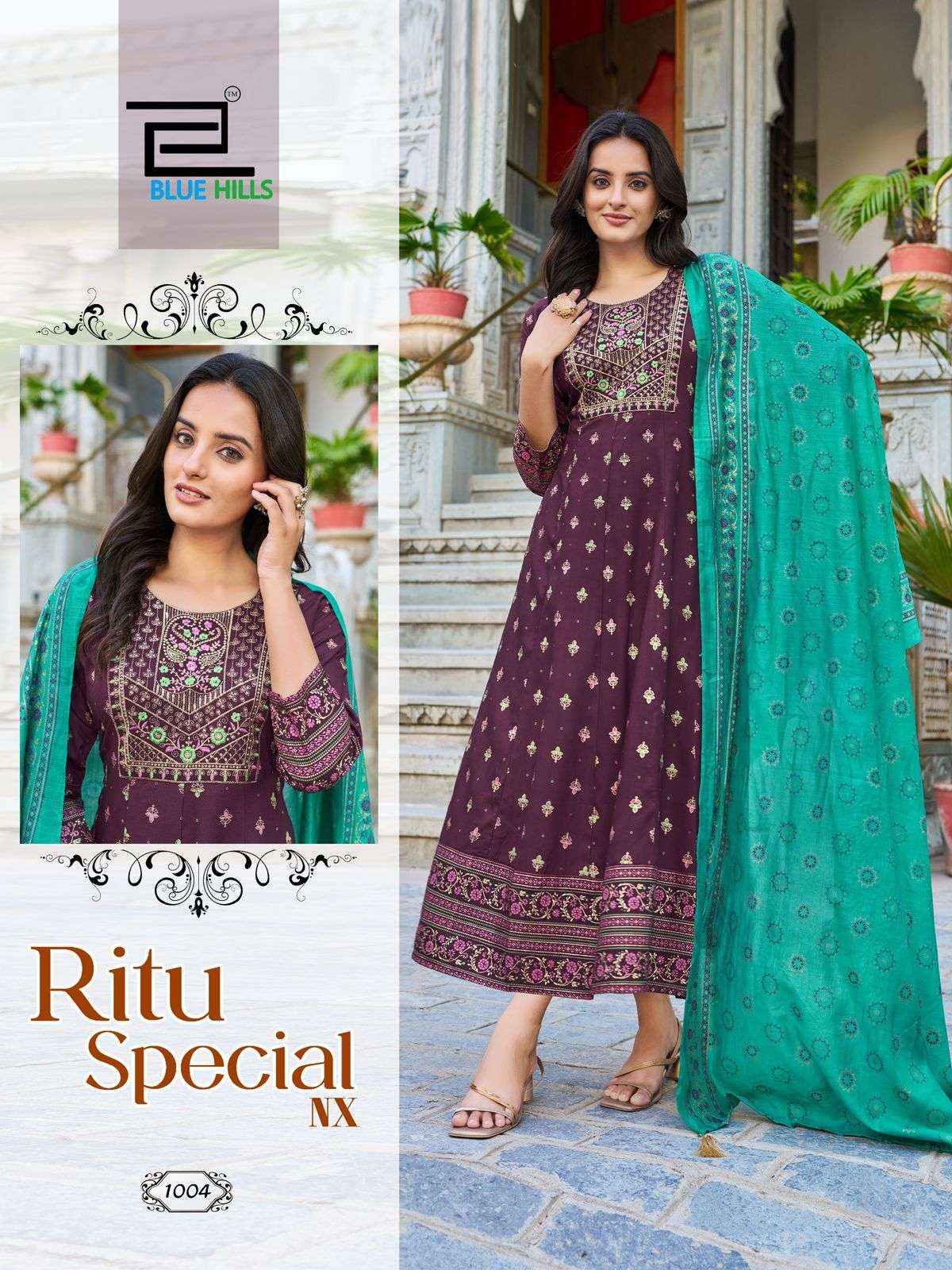 BLUE HILLS RITU SPECIAL NX ANARKLI GOWN WITH DUPATTA WHOLESALE PRICE ( 6 PCS CATALOG )