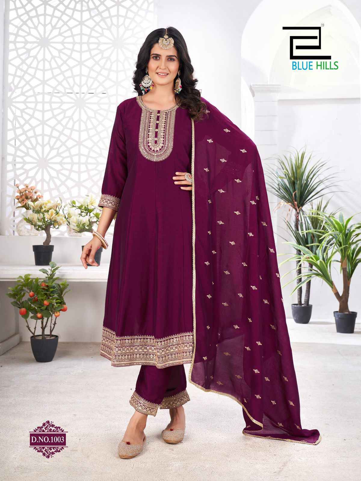 Blue Hills Taj Mahal Wholesale Vichitra Kurti Combo ( 6 pcs Catalogue )