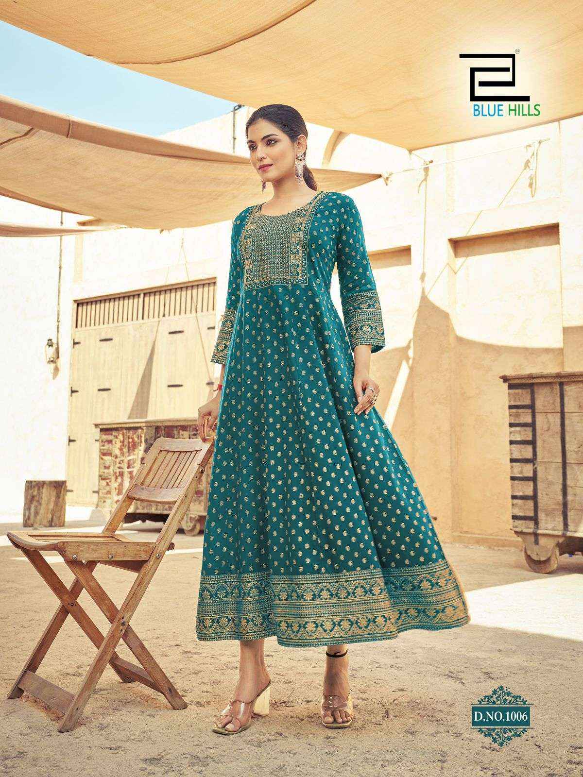 BLUE HILLS URVASHI FANCY LONG ANARKALI GOWN KURTI ( 10 PCS CATALOG )