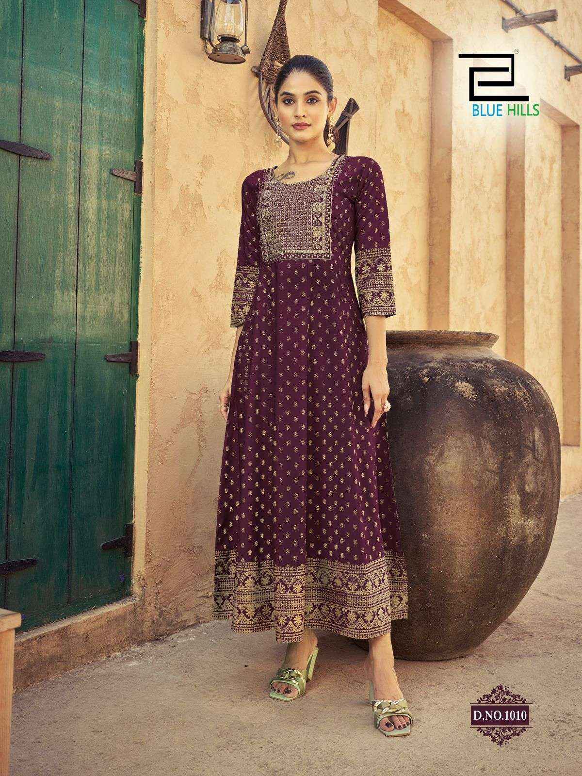 BLUE HILLS URVASHI FANCY LONG ANARKALI GOWN KURTI ( 10 PCS CATALOG )