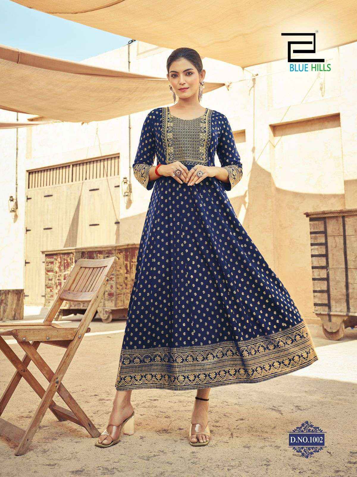 BLUE HILLS URVASHI FANCY LONG ANARKALI GOWN KURTI ( 10 PCS CATALOG )