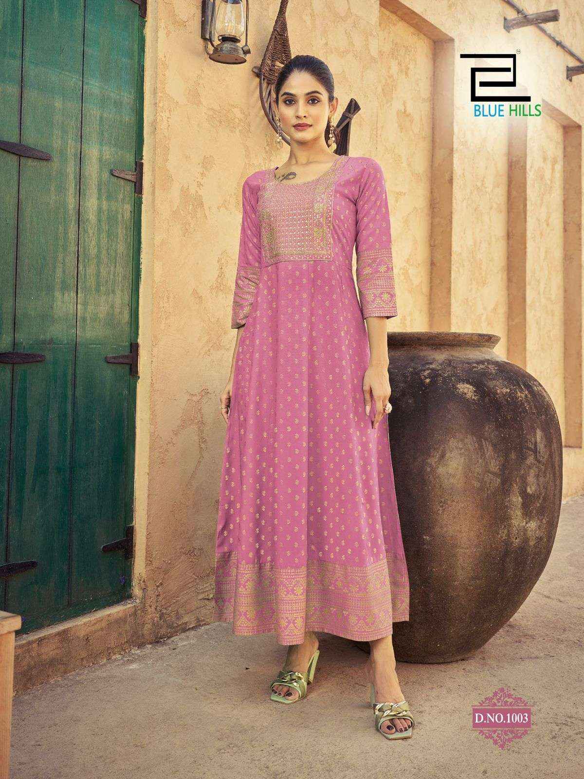 BLUE HILLS URVASHI FANCY LONG ANARKALI GOWN KURTI ( 10 PCS CATALOG )