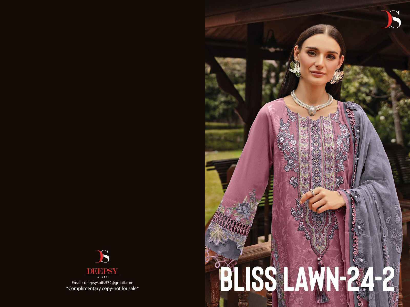 Deepsy Bliss Lawn Vol 24-2 Cotton Salwar Kameez Wholesale Price ( 8 Pcs Catalog )