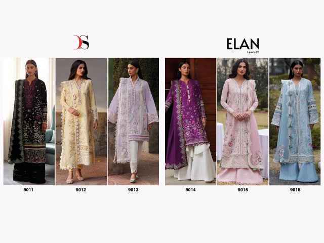 Deepsy Elan Lawn Vol 25 Cotton Salwar Kameez Wholesale Price ( 6 Pcs Catalog )