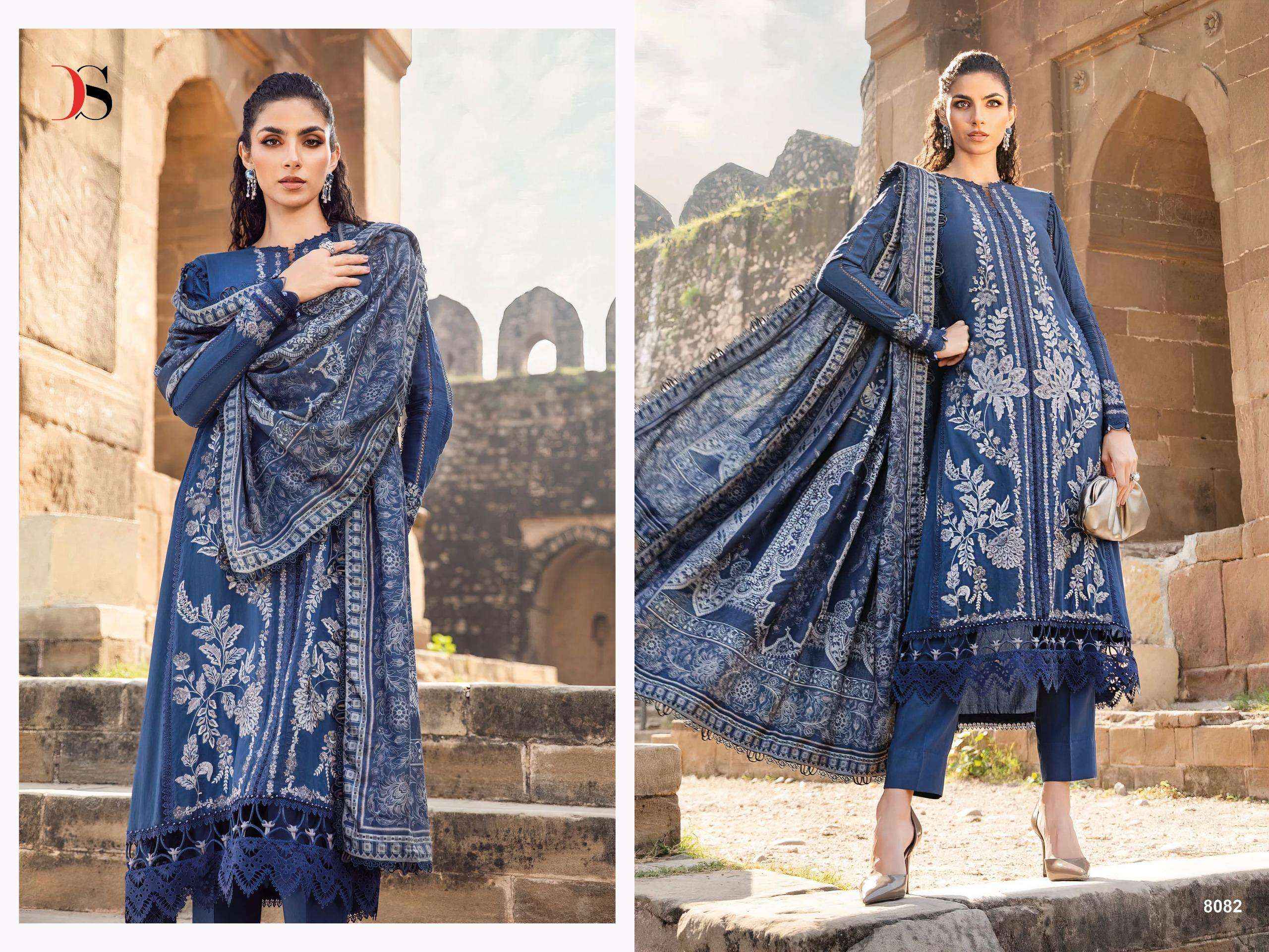 DEEPSY SUITS MARIA B EMBROIDERED COLLECTION - WHOLESALE RAYON DRESS MATERIAL ( 5 PCS CATALOG )