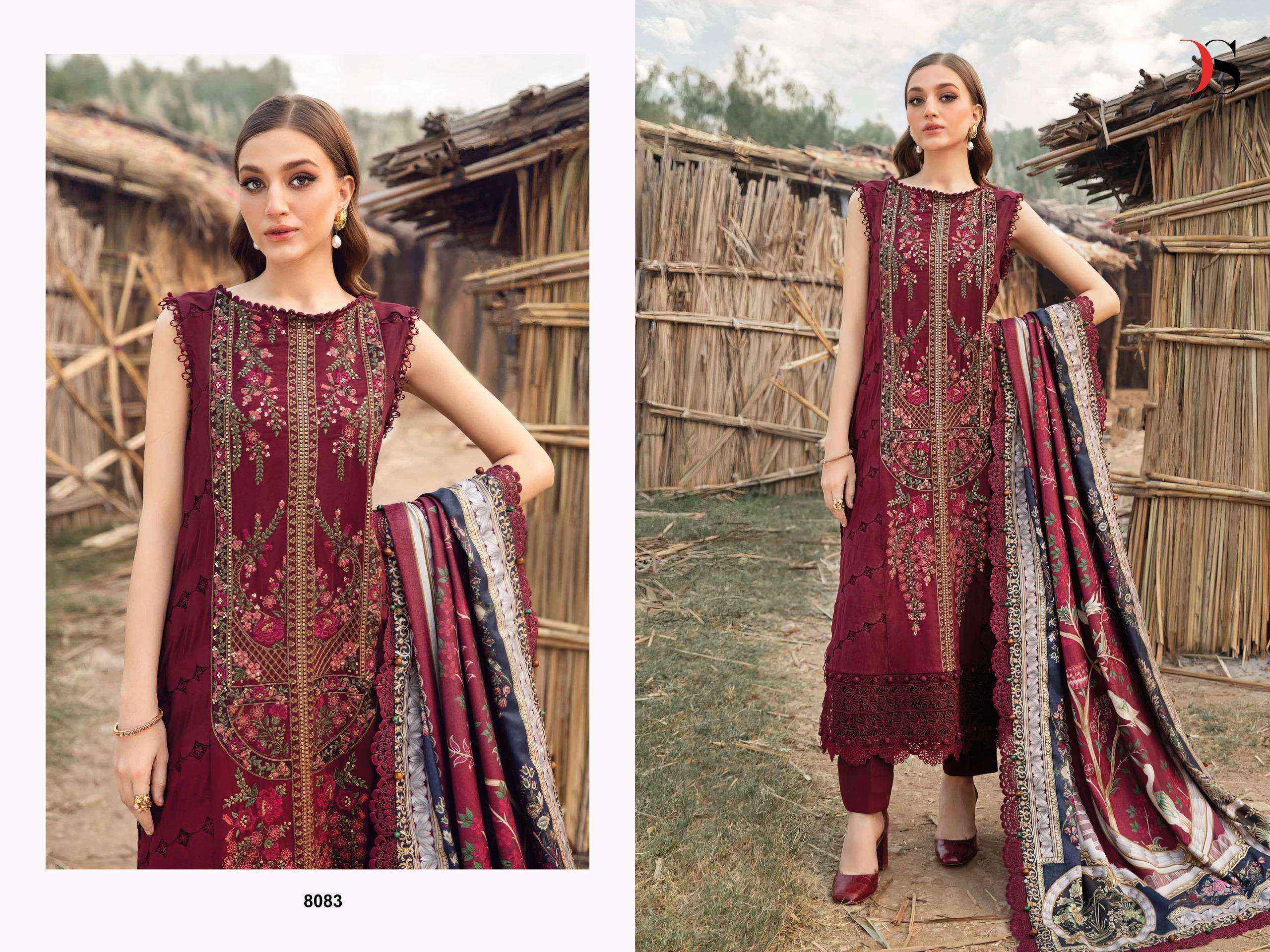 DEEPSY SUITS MARIA B EMBROIDERED COLLECTION - WHOLESALE RAYON DRESS MATERIAL ( 5 PCS CATALOG )