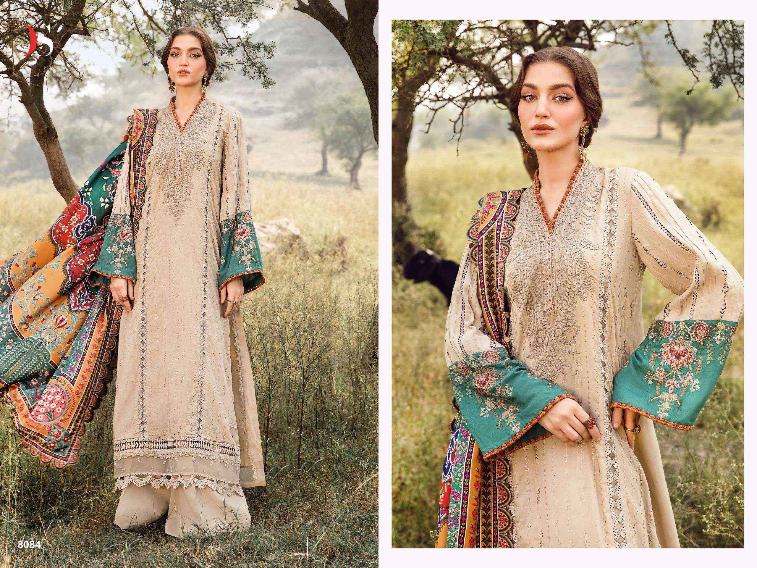 DEEPSY SUITS MARIA B EMBROIDERED COLLECTION - WHOLESALE RAYON DRESS MATERIAL ( 5 PCS CATALOG )