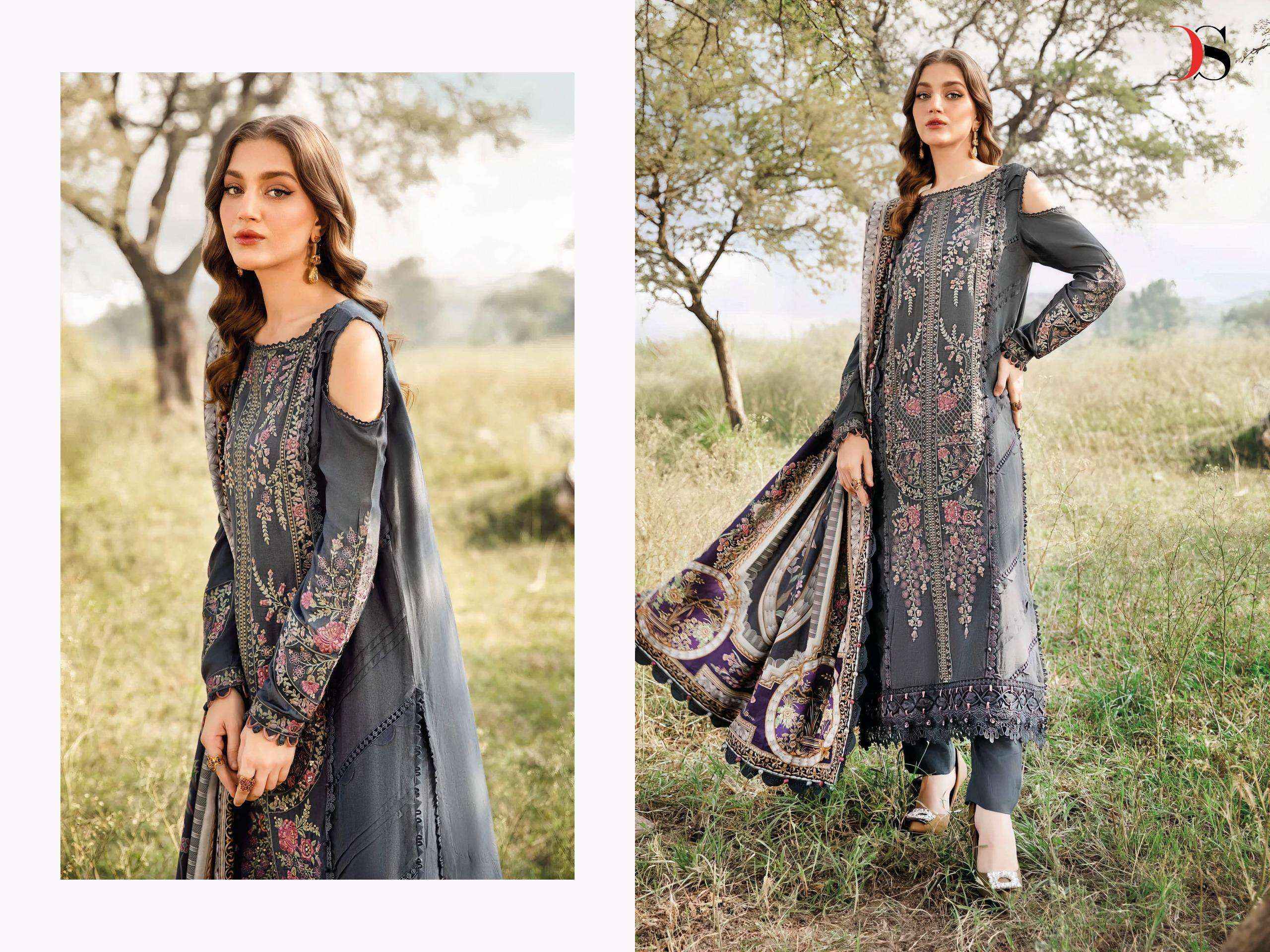 DEEPSY SUITS MARIA B EMBROIDERED COLLECTION - WHOLESALE RAYON DRESS MATERIAL ( 5 PCS CATALOG )