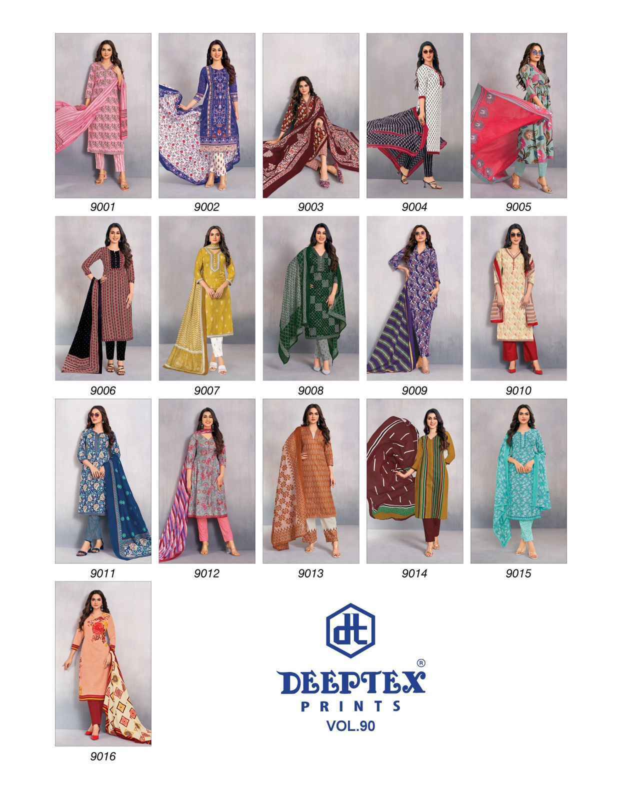 Deeptex Prints Miss India Vol 90 Suits Latest Catalog Wholesale Price ( 16 Pcs Catalog )