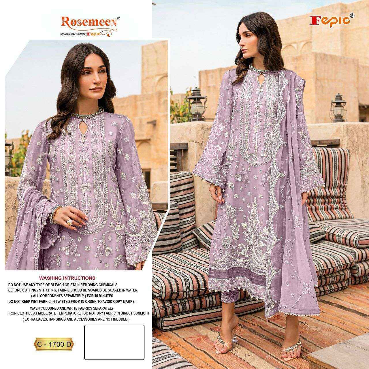Fepic Rosemeen C 1700 Georgette Salwar Kameez Wholesale price ( 4 Pcs Catalog )