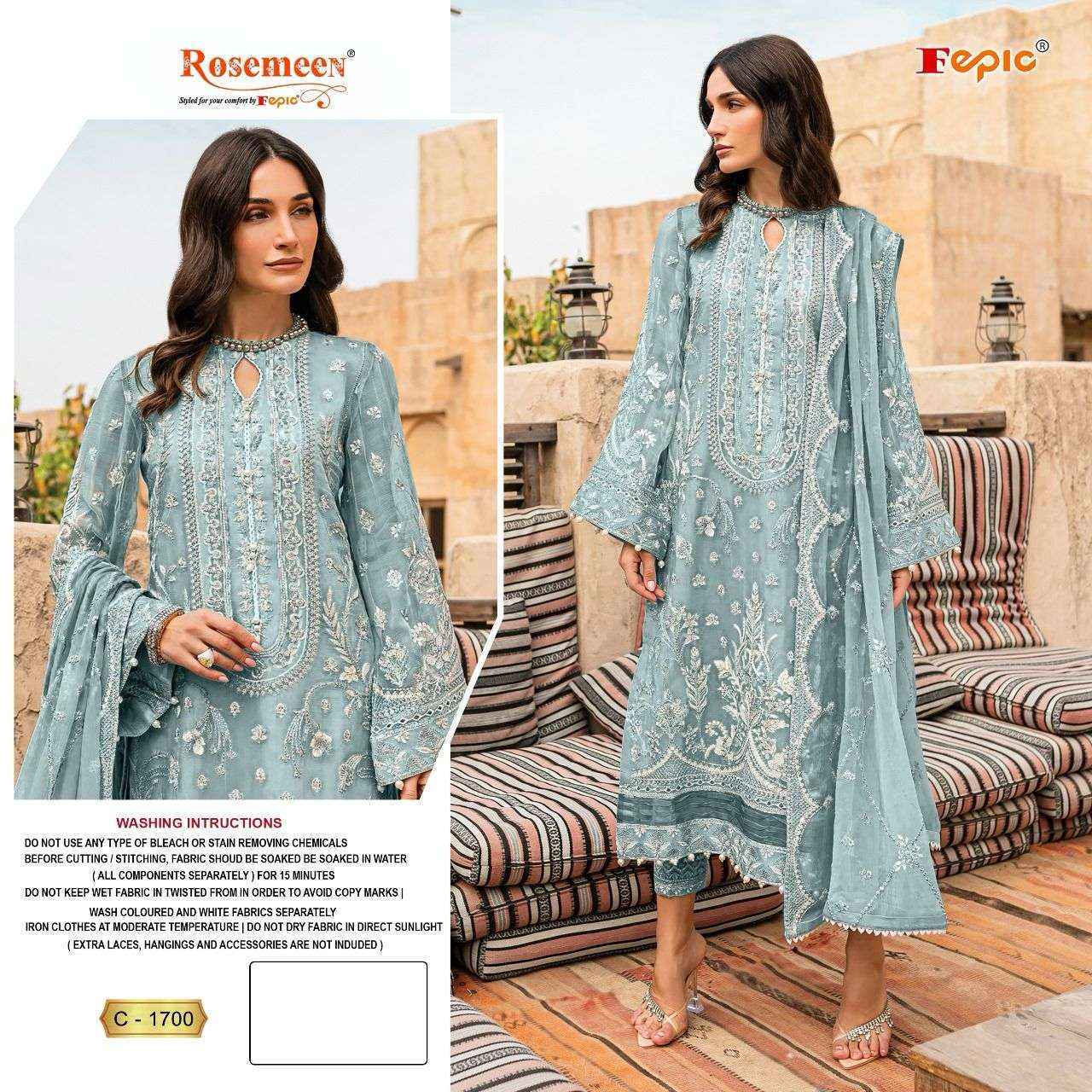 Fepic Rosemeen C 1700 Georgette Salwar Kameez Wholesale price ( 4 Pcs Catalog )
