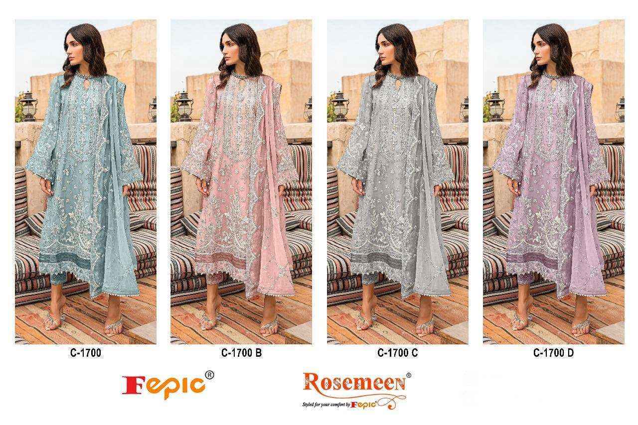 Fepic Rosemeen C 1700 Georgette Salwar Kameez Wholesale price ( 4 Pcs Catalog )