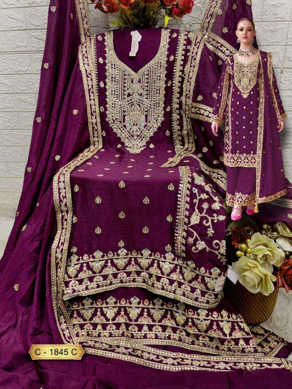Fepic Rosemeen C 1845 Chinon Designer Pakistani Suits  ( 3 pcs Catalogue )