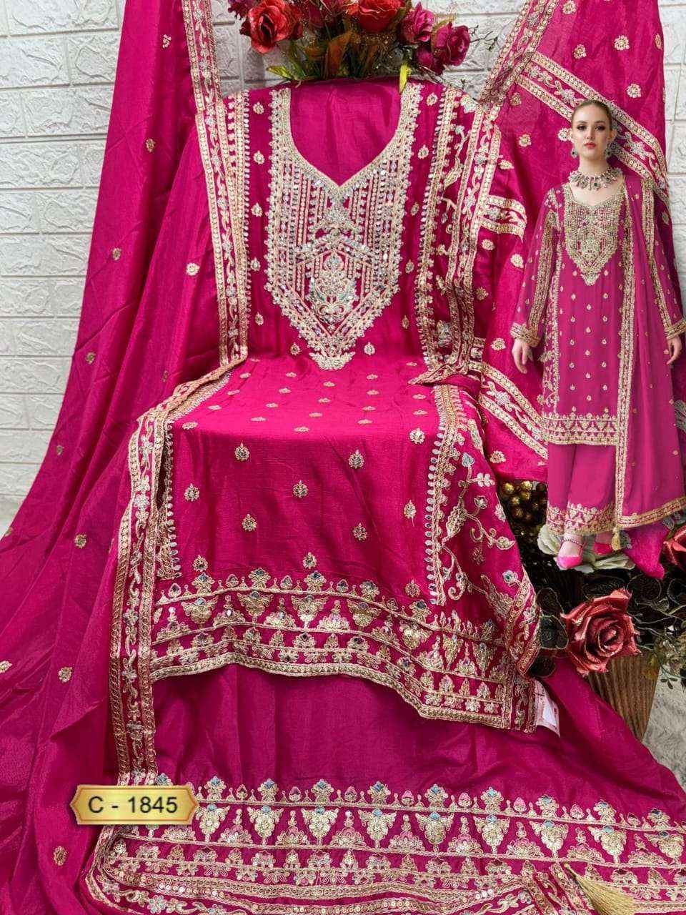 Fepic Rosemeen C 1845 Chinon Designer Pakistani Suits  ( 3 pcs Catalogue )