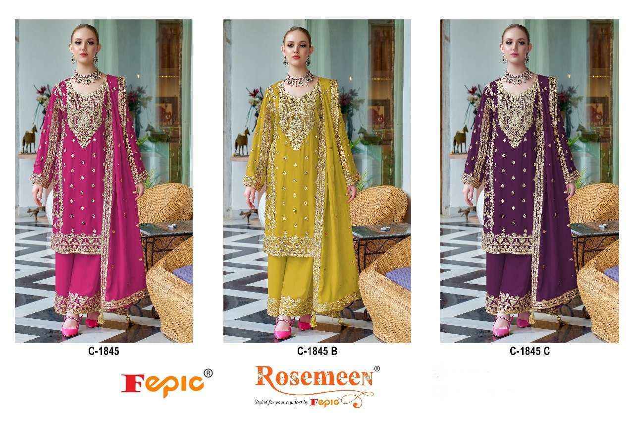 Fepic Rosemeen C 1845 Chinon Designer Pakistani Suits  ( 3 pcs Catalogue )