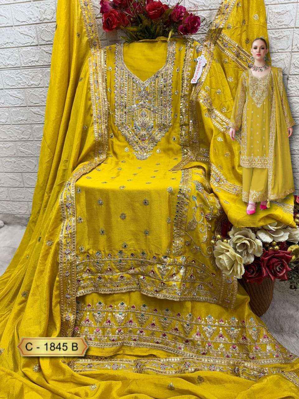 Fepic Rosemeen C 1845 Chinon Designer Pakistani Suits  ( 3 pcs Catalogue )