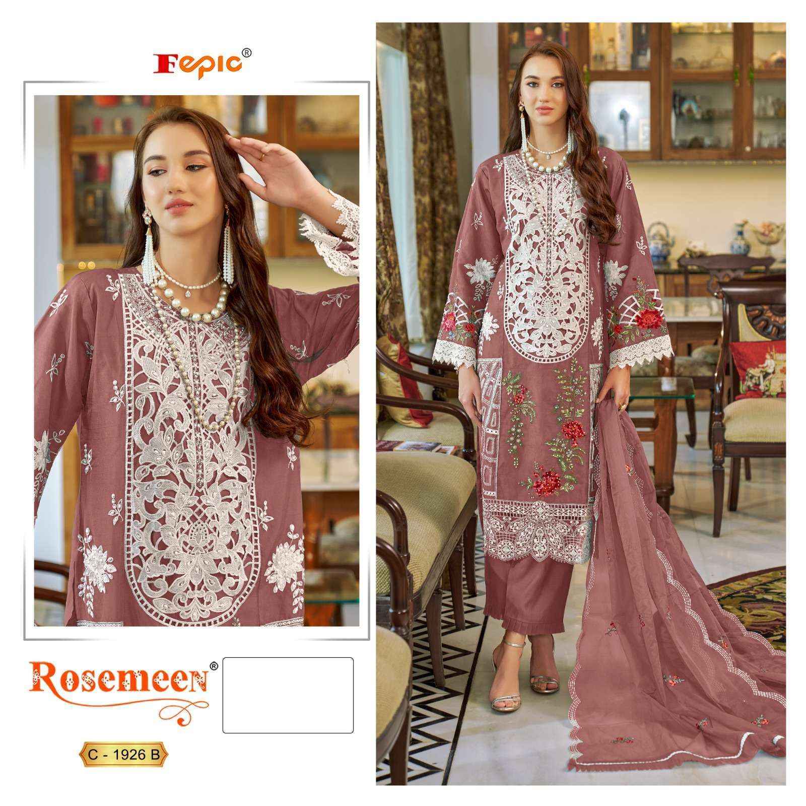 Fepic Rosemeen C 1926 Wholesale Organza Suits ( 3 pcs Catalogue )