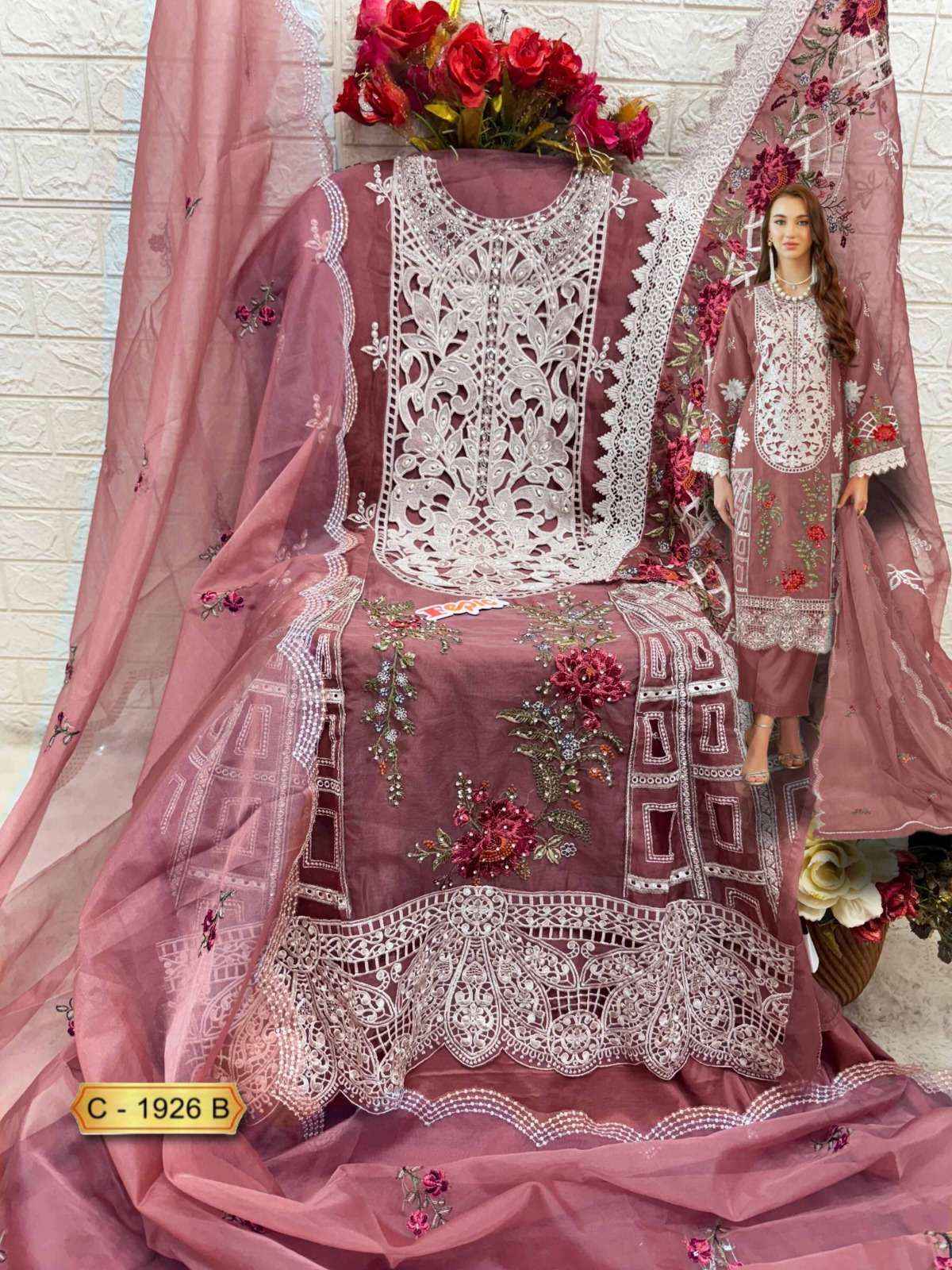 Fepic Rosemeen C 1926 Wholesale Organza Suits ( 3 pcs Catalogue )