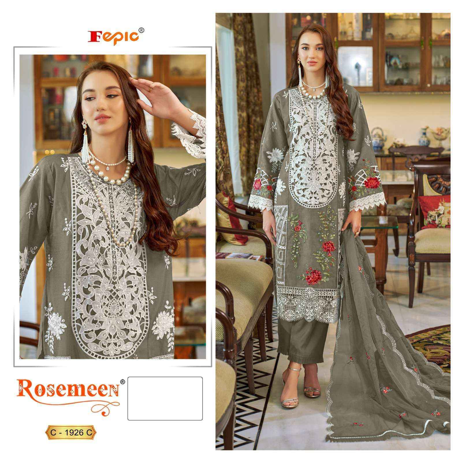Fepic Rosemeen C 1926 Wholesale Organza Suits ( 3 pcs Catalogue )