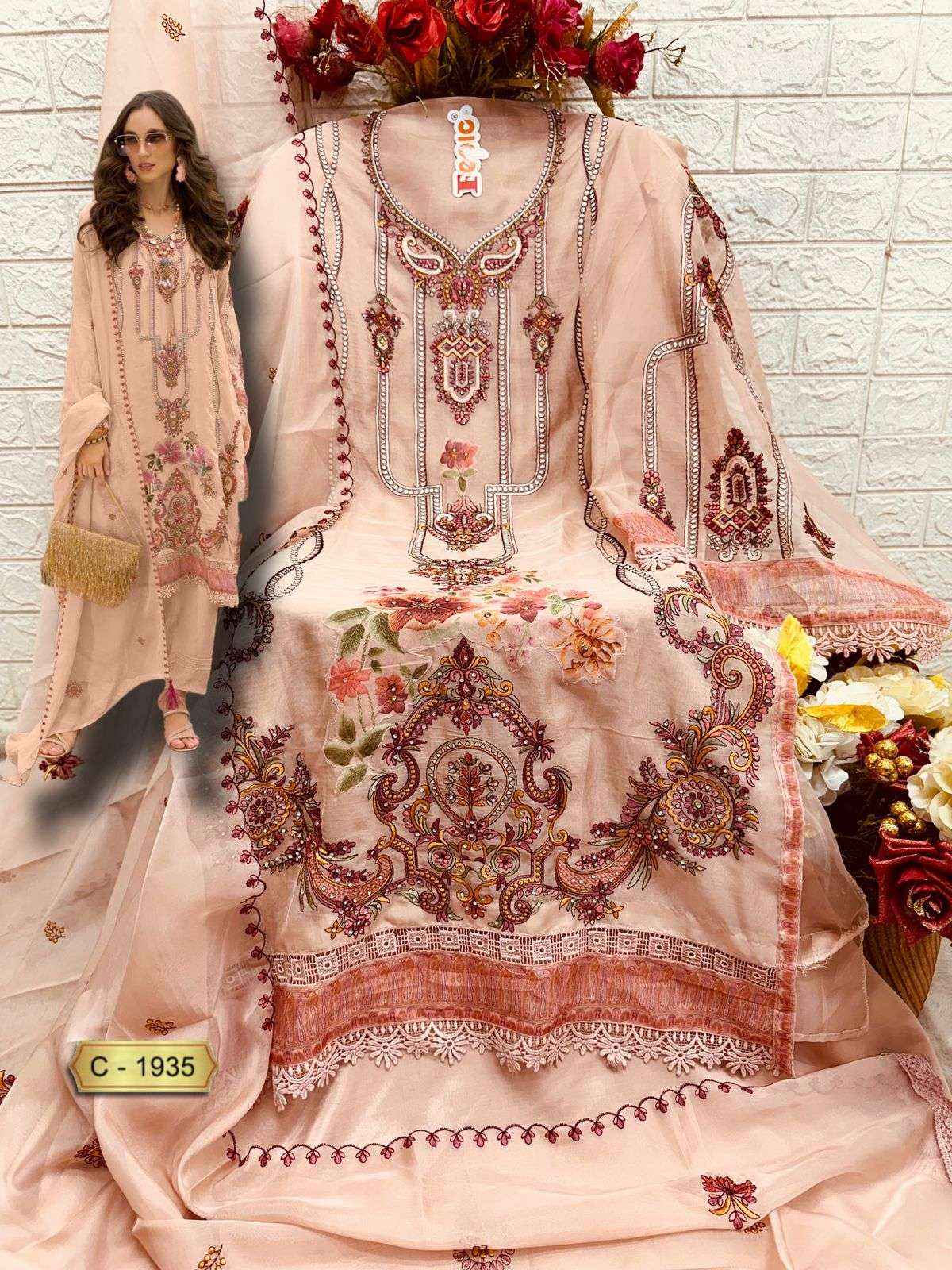FEPIC ROSEMEEN C 1935 WHOLESALE ORGANZA EMBROIDERED PAKISTANI SUIT ( 3 PCS CATALOG )