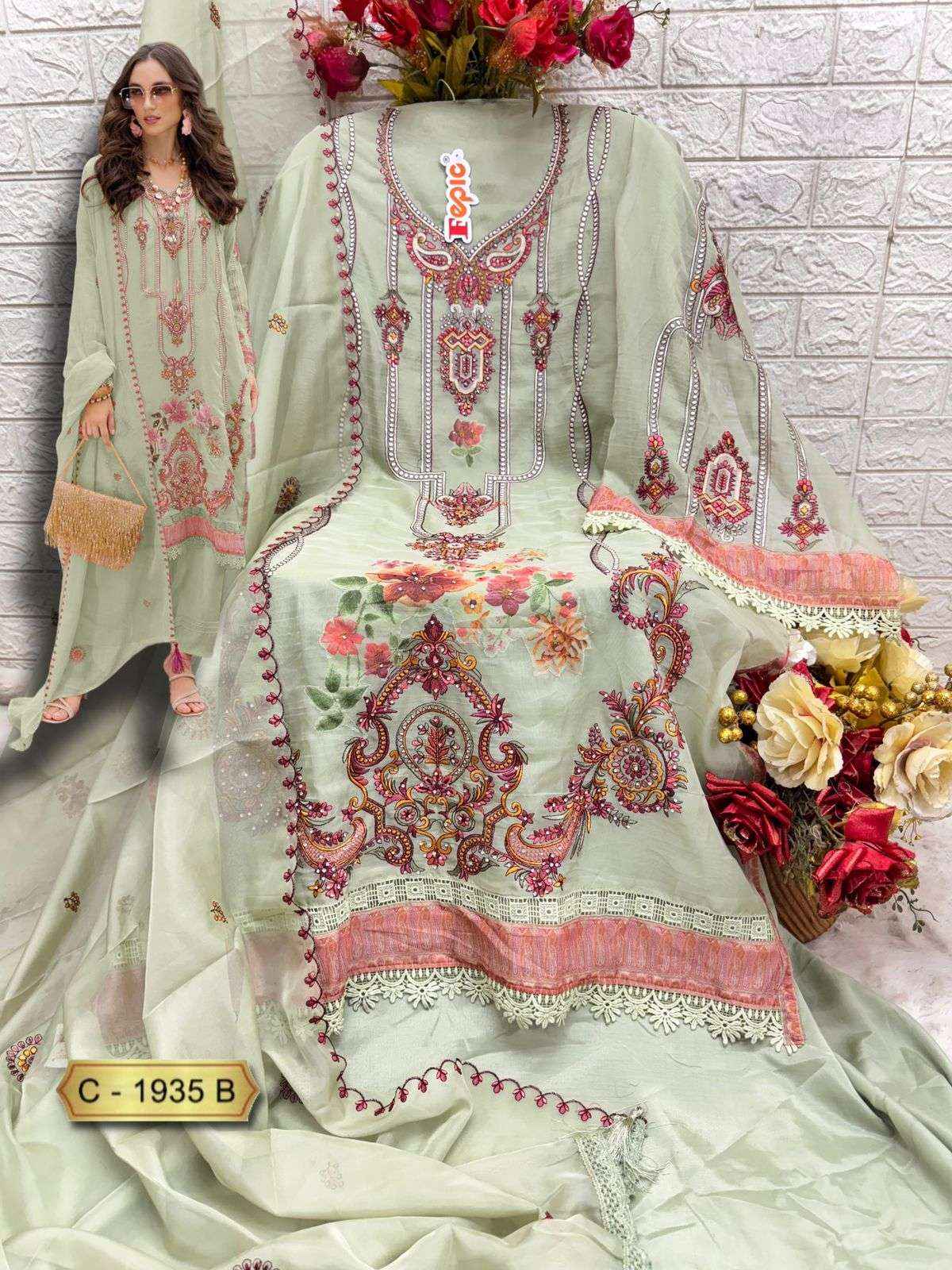 FEPIC ROSEMEEN C 1935 WHOLESALE ORGANZA EMBROIDERED PAKISTANI SUIT ( 3 PCS CATALOG )