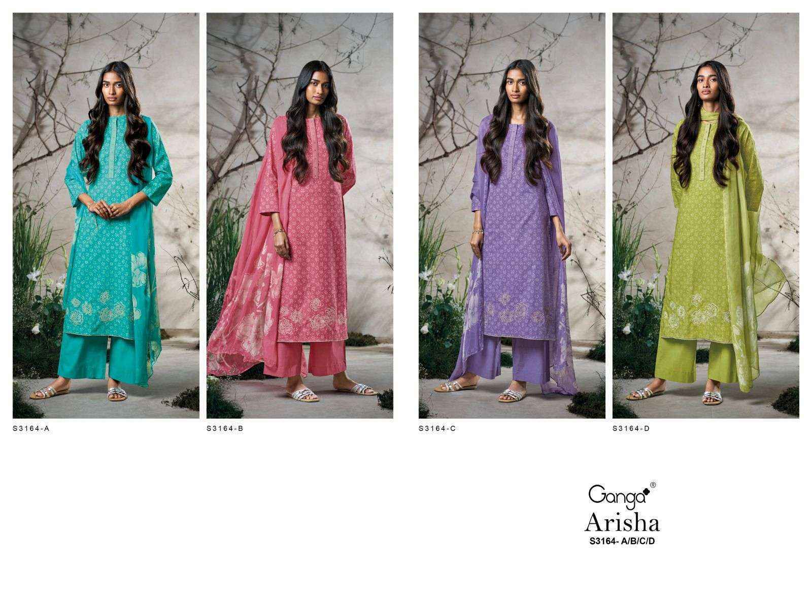 Ganga Arisha 3164 Cotton Salwar Kameez Wholesale Price ( 4 Pcs Catalog )