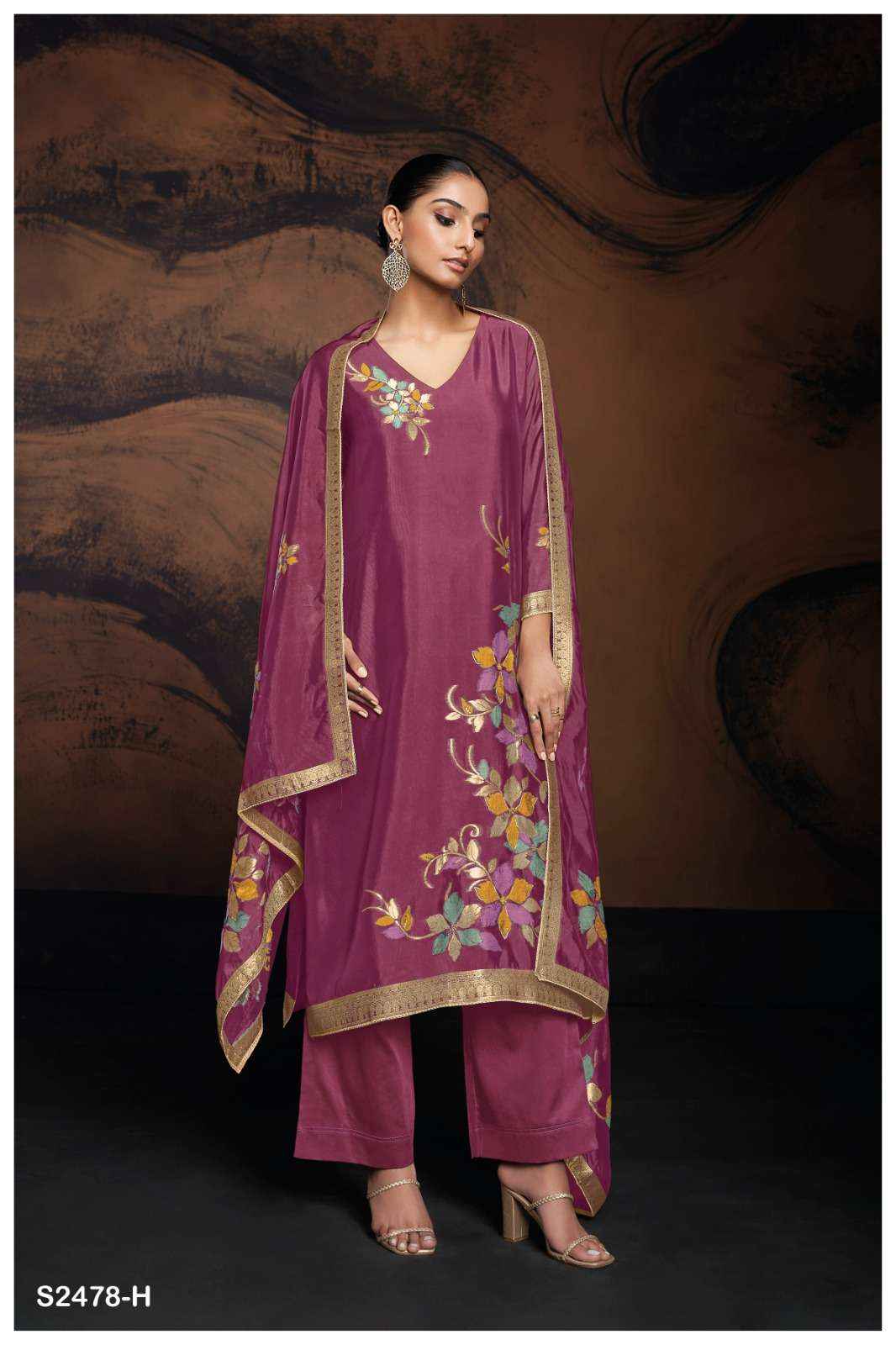 Ganga Fashion Evania 2478 New Colors Designer Jacquard Silk Suit Salwar Kameez Wholesale Price ( 4 Pcs Catalog )