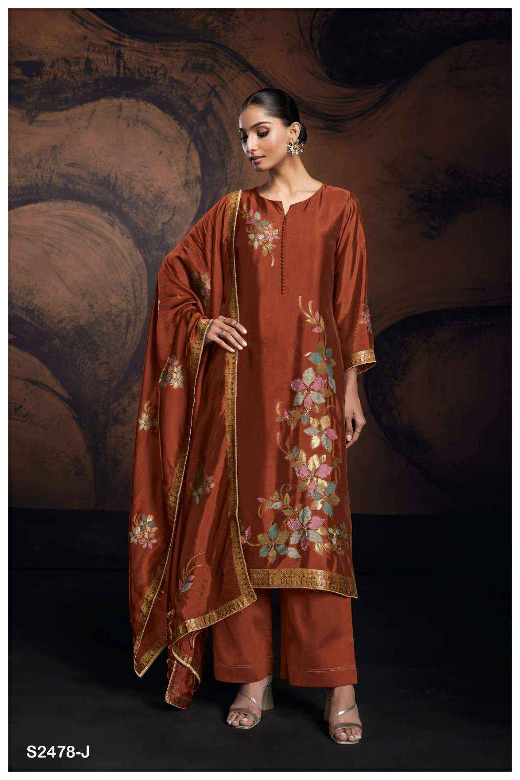 Ganga Fashion Evania 2478 New Colors Designer Jacquard Silk Suit Salwar Kameez Wholesale Price ( 4 Pcs Catalog )