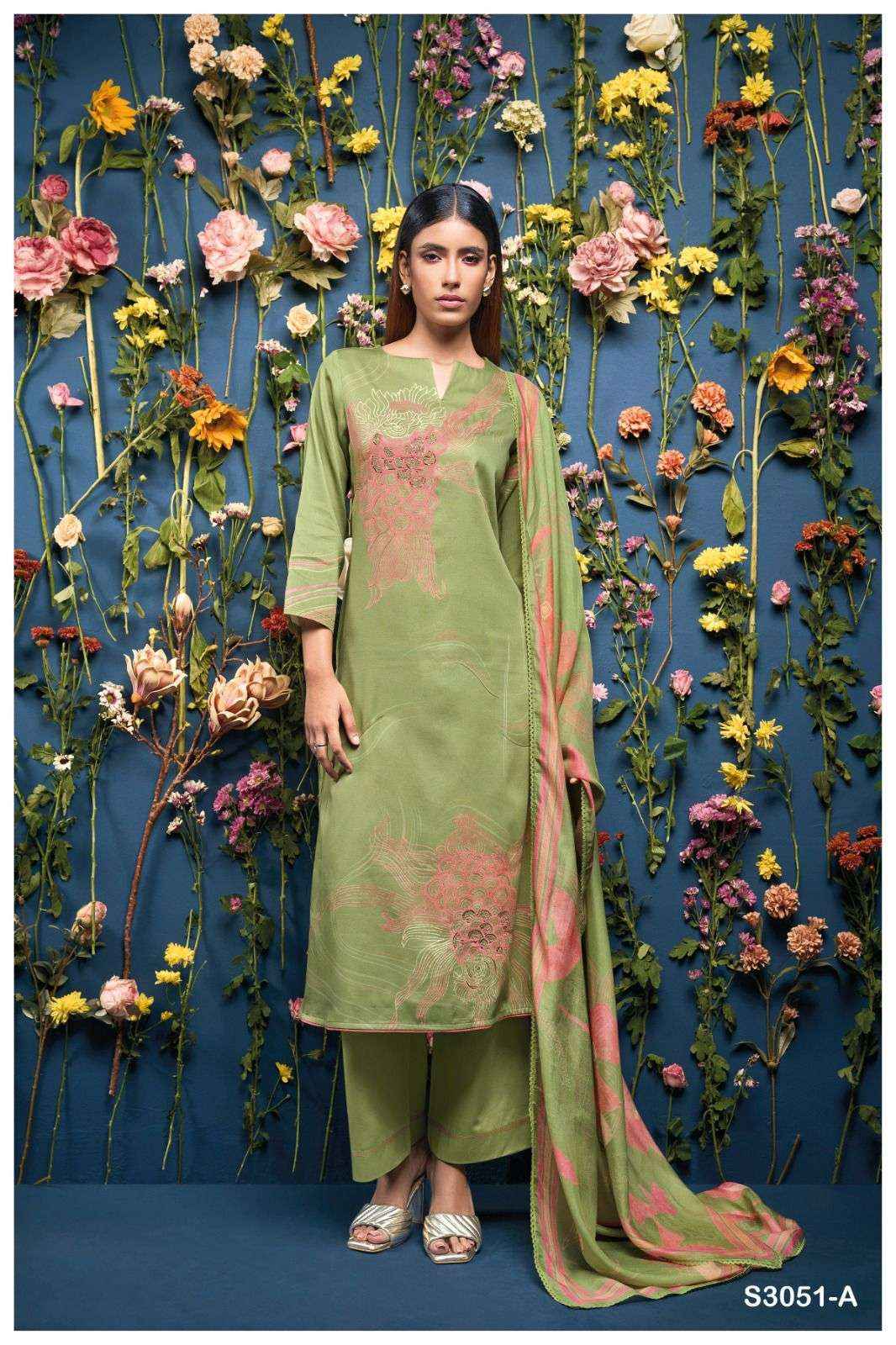 Ganga Fashion Lina 3051 Premium  Cotton Satin Suit Salwar Kameez Wholesale Price ( 4 Pcs Catalog )