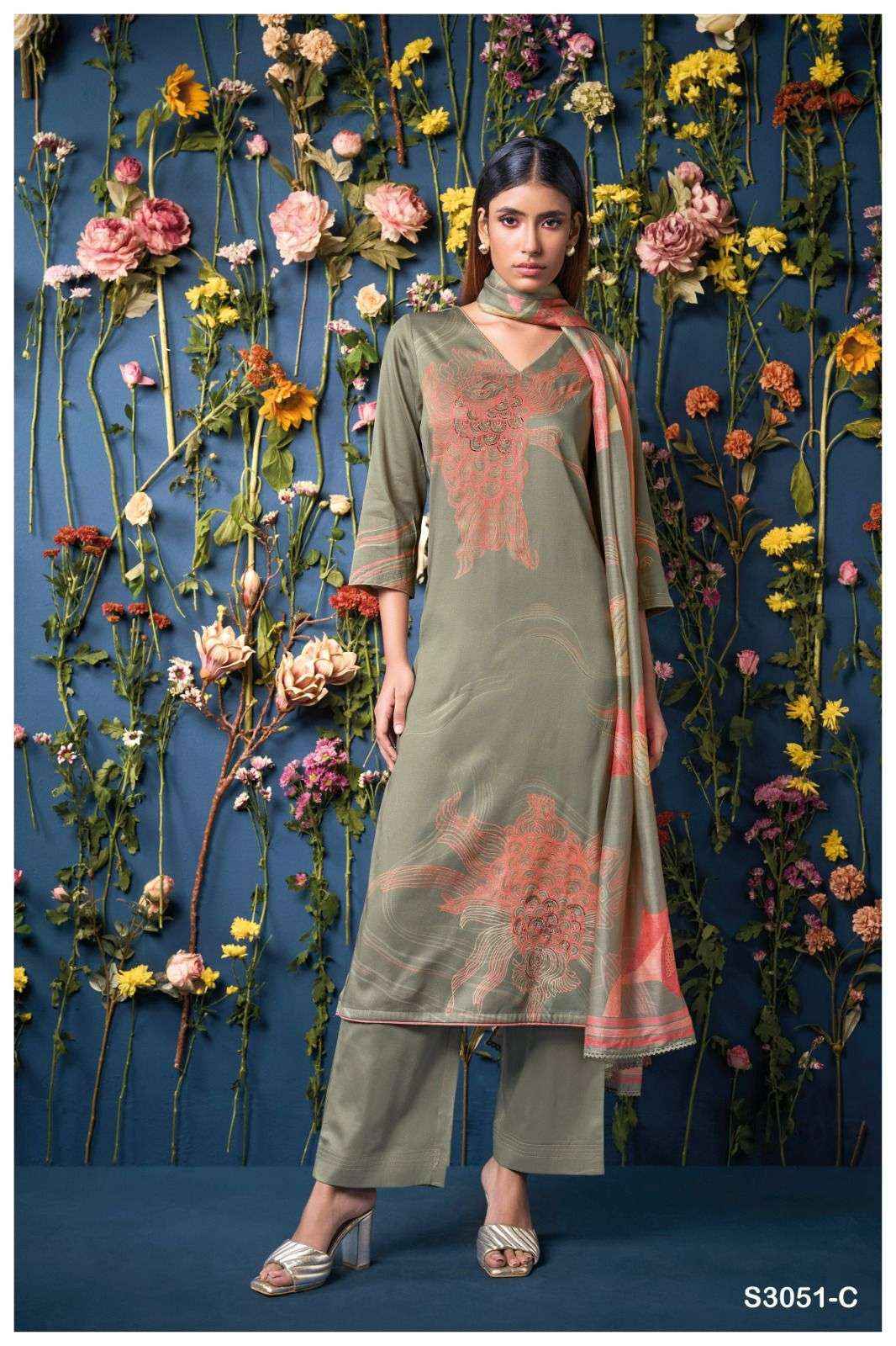 Ganga Fashion Lina 3051 Premium  Cotton Satin Suit Salwar Kameez Wholesale Price ( 4 Pcs Catalog )