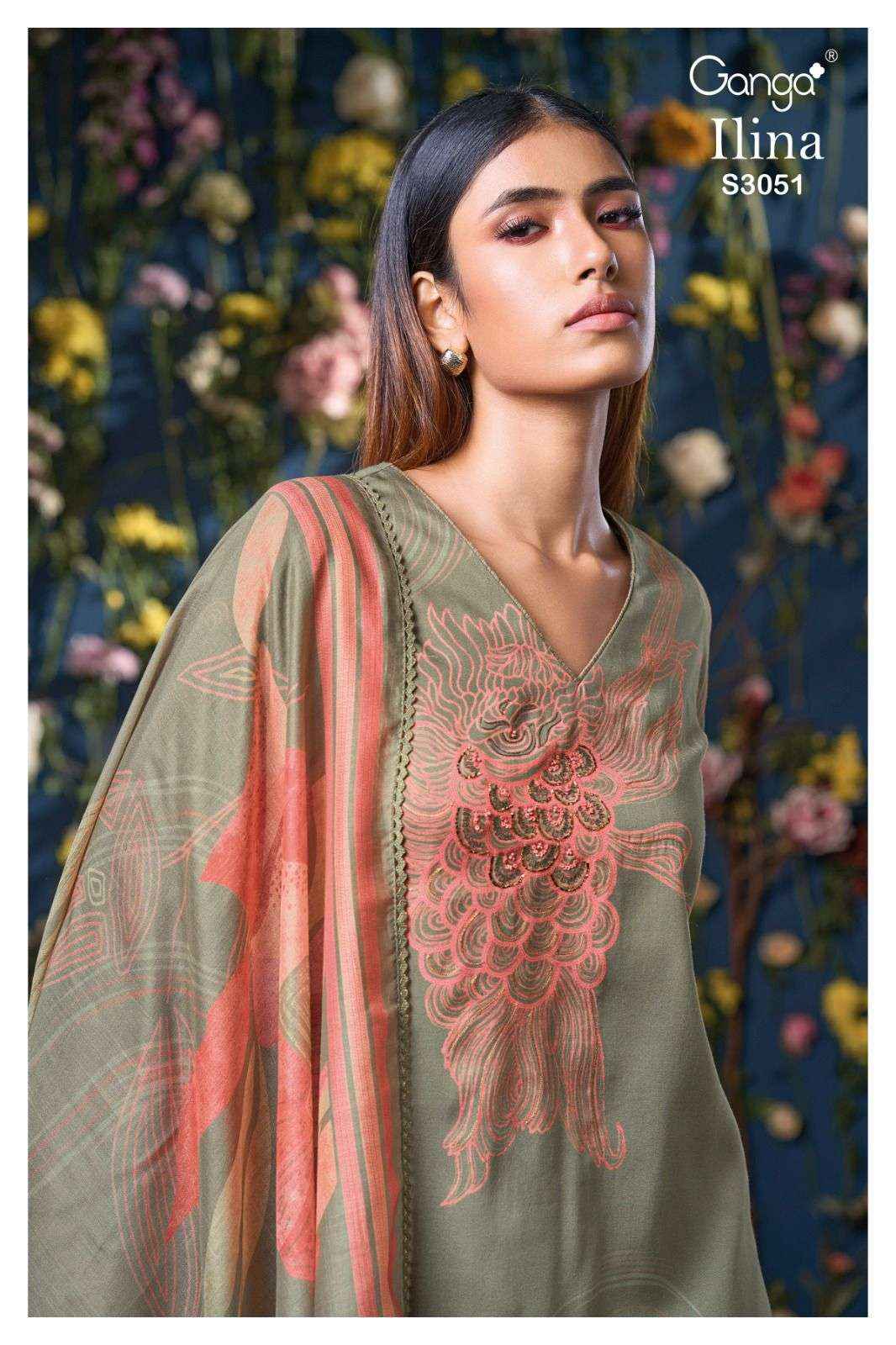 Ganga Fashion Lina 3051 Premium  Cotton Satin Suit Salwar Kameez Wholesale Price ( 4 Pcs Catalog )