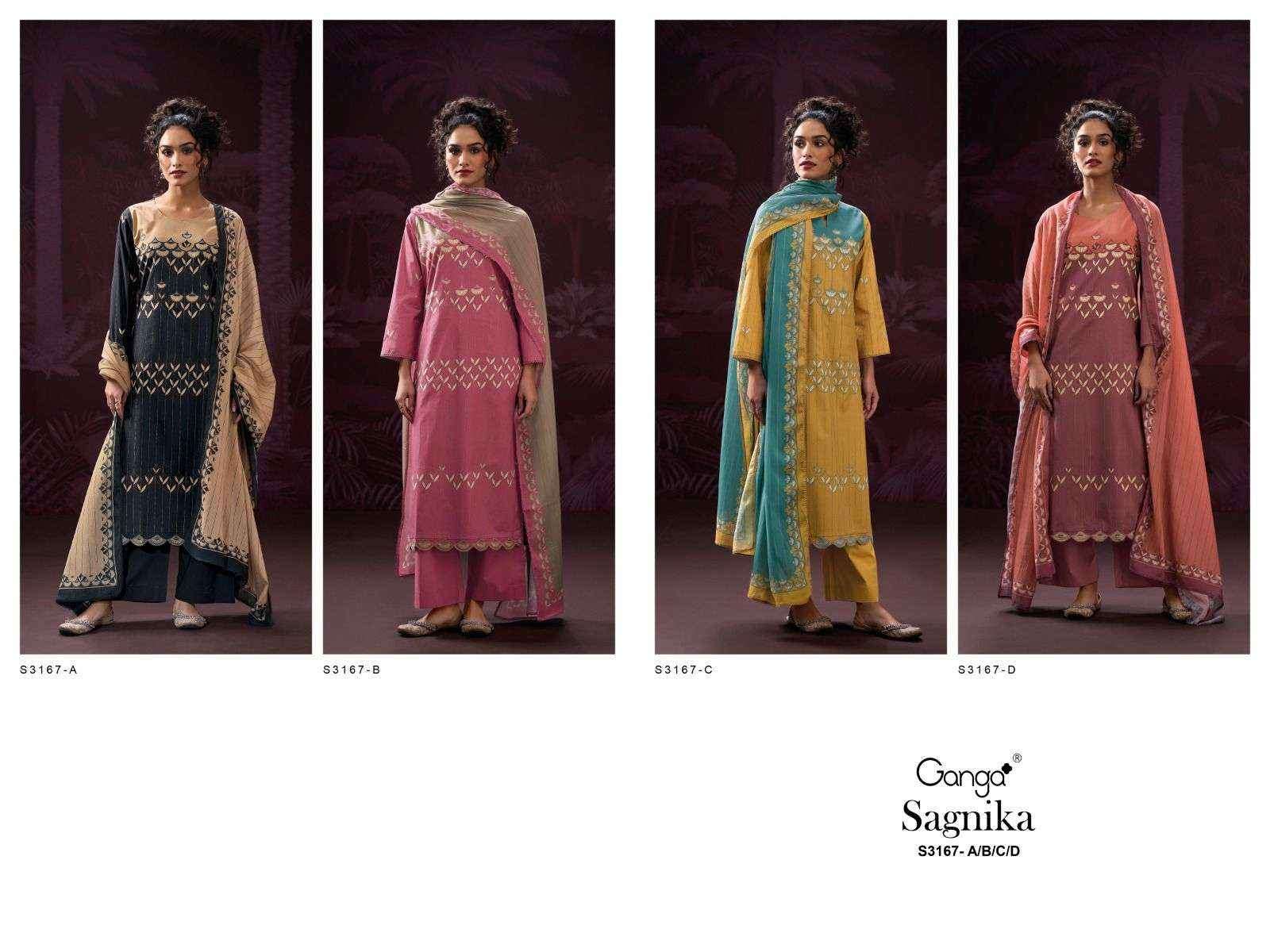 Ganga Sagnika 3167 Cotton Salwar Kameez Wholesale Price ( 6 Pcs Catalog )