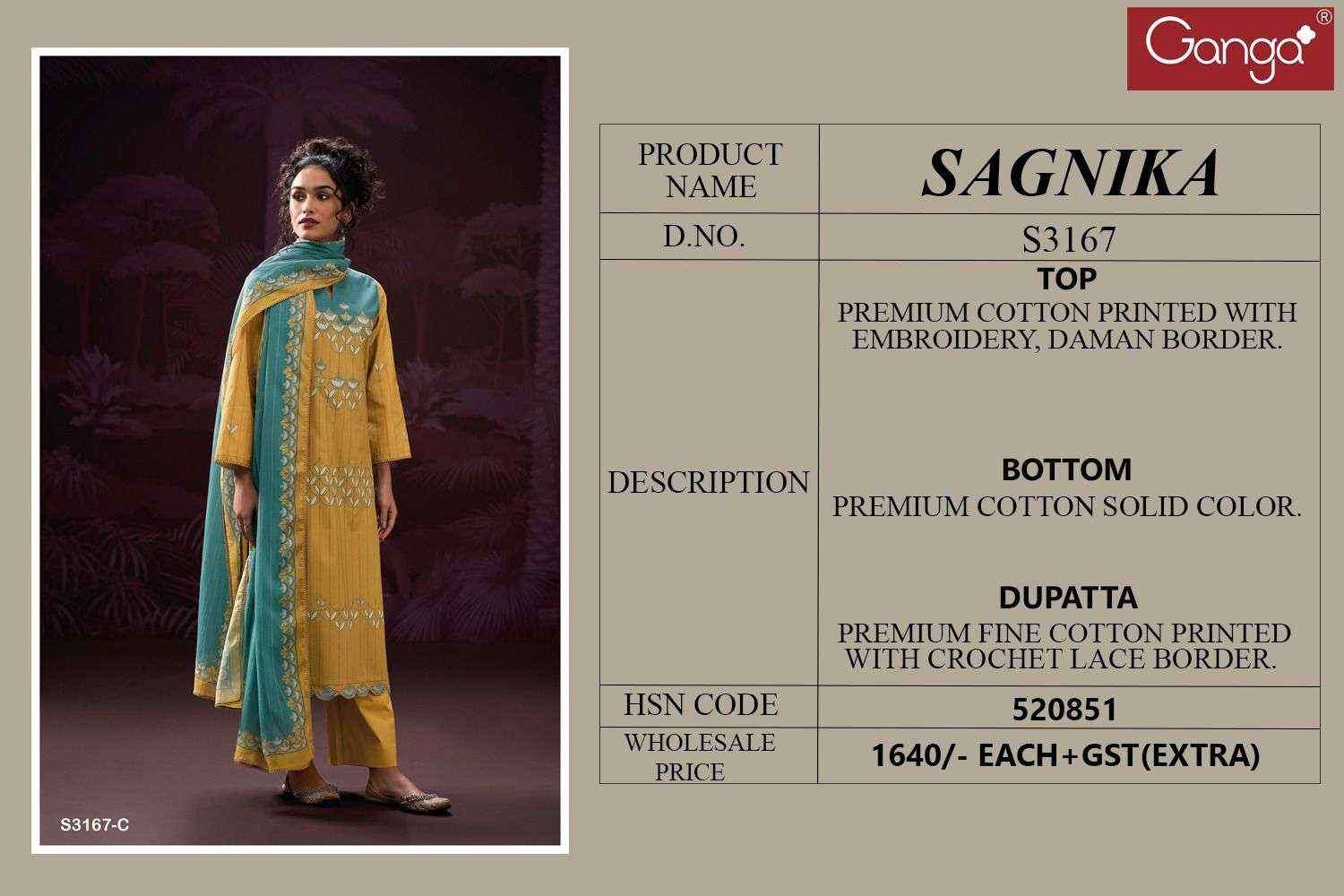 Ganga Sagnika 3167 Cotton Salwar Kameez Wholesale Price ( 6 Pcs Catalog )