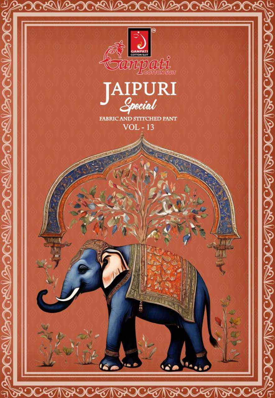 Ganpati Jaipuri Special Vol 13 Unstitch Cotton Suit Salwar Kameez Wholesale Price ( 15 Pcs Catalog )