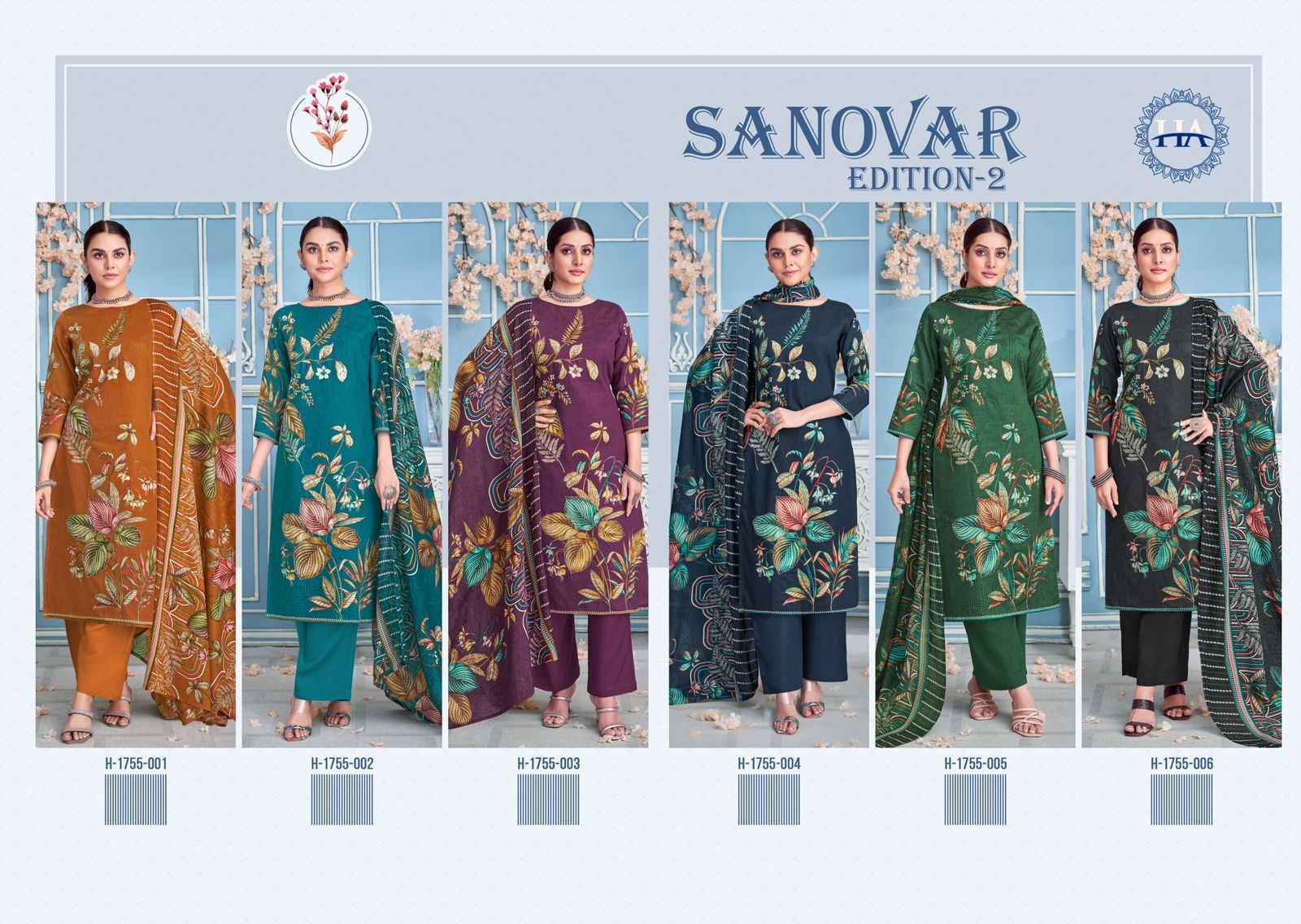 Harshit Fashion Sanovar Edition 2 Wholesale Zam Cotton Salwar Suits ( 6 pcs Catalogue )