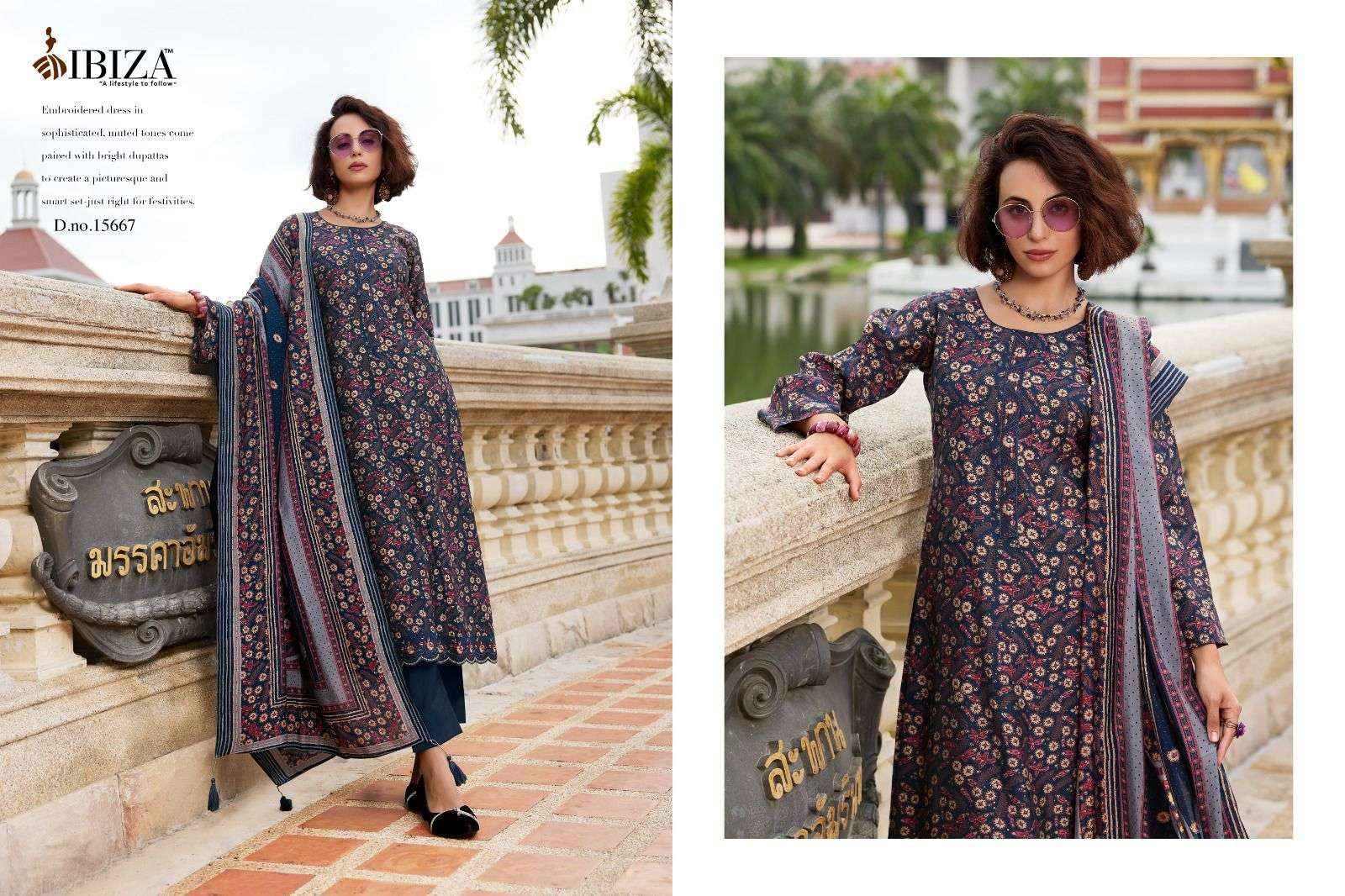 IBIZA AJRAKH STORY VISCOSE PRINT WITH EMBROIDERY WORK SUIT  SALWAR KAMEEZ WHOLESALE PRICE ( 8 PCS CATALOG )